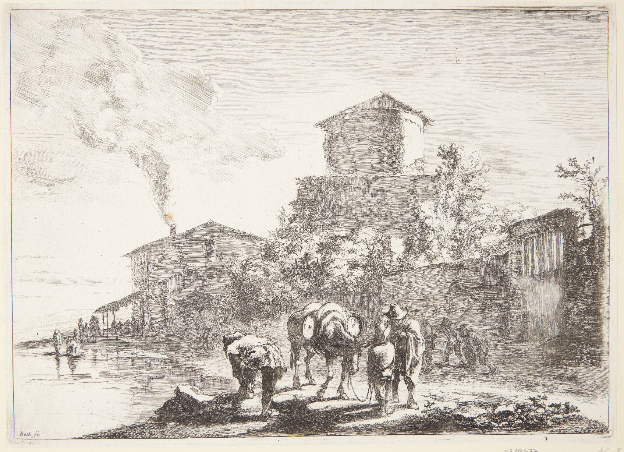 Mand med et mulæsel, Via Appia
