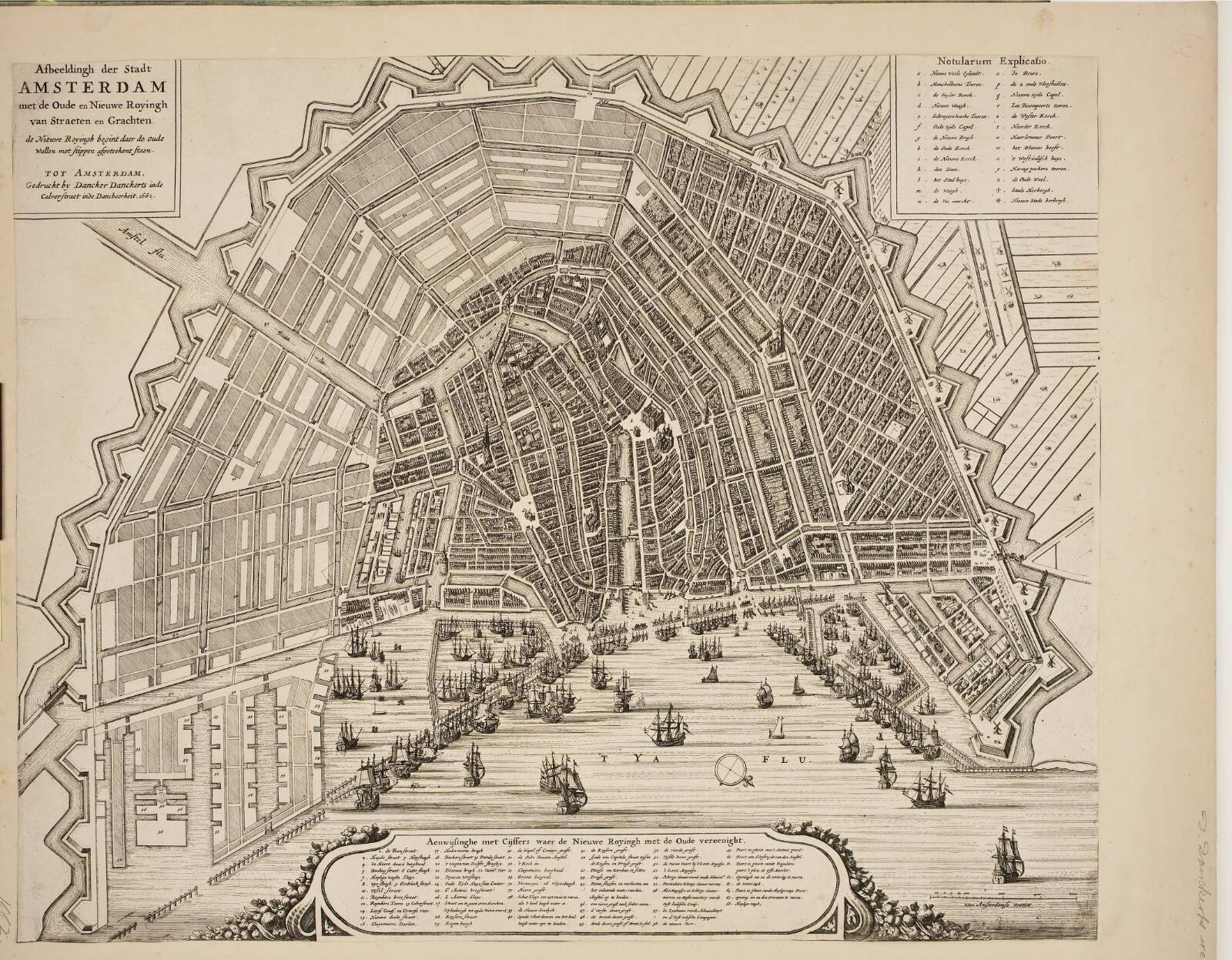 Grundplan af Amsterdam, Dancker Danckerts, 1662