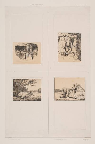 Illustrationer til "Billedbog for børn. Tegnet af Otto Haslund og Pietro Krohn med Vers af J. Krohn"