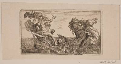 Neptun. Illustration til Jacob Fosie, "Lære-Klude [...] eller Prøver paa Kaaber, Slibe, Grunde, Naale, Etz-Vand, Sverte, Viske, Lade og Trykke fra Aar 1741 til Aar 1743"