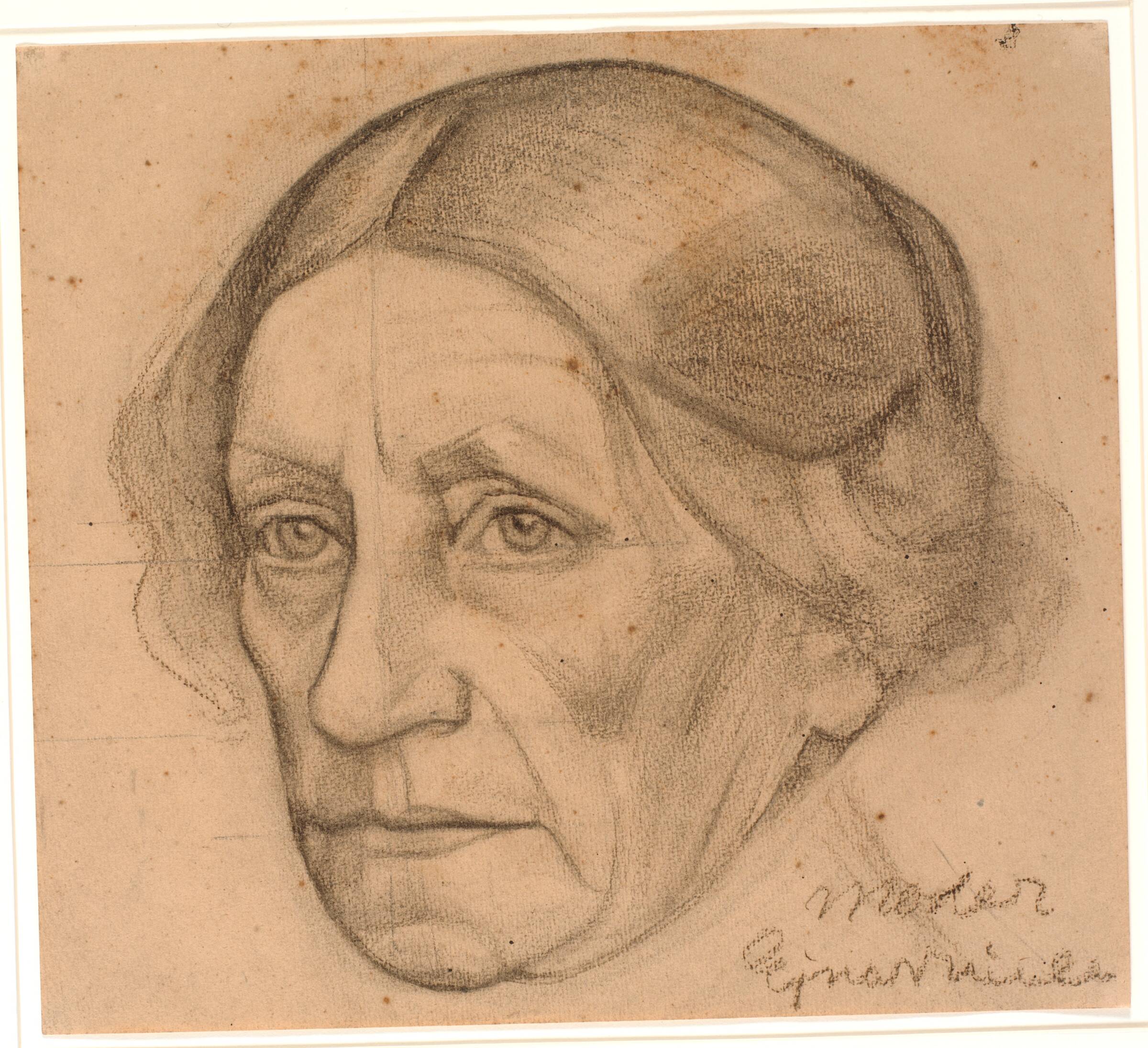 Portræt af kunstnerens mor, Eva Amalie Nielsen født Jespersen, Ejnar Nielsen, 1904