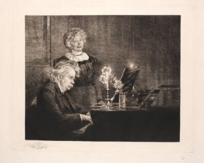 Edvard og Nina Grieg ved klaveret