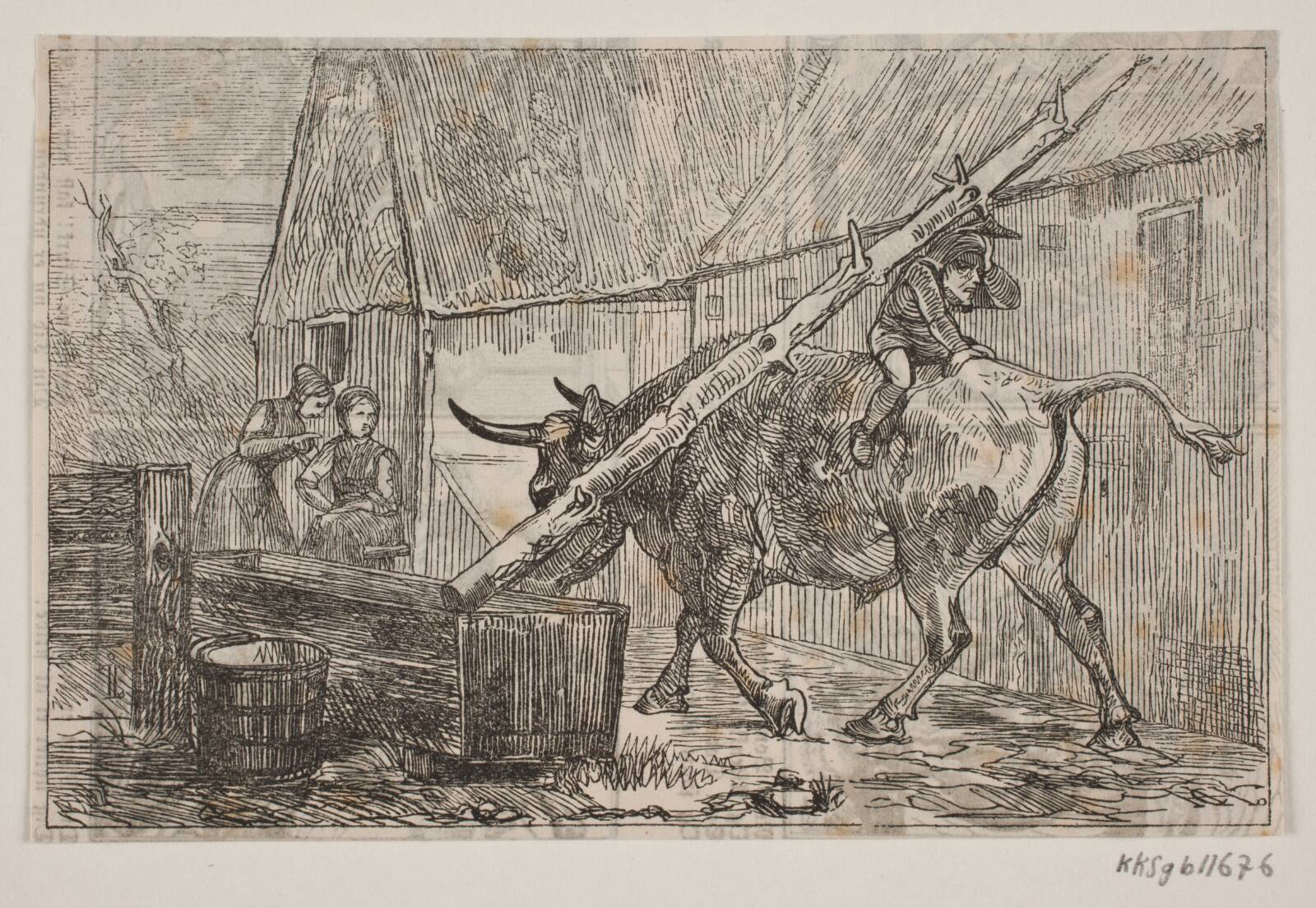Nissen Ridt paa Studen, H.C. Henneberg, 1842