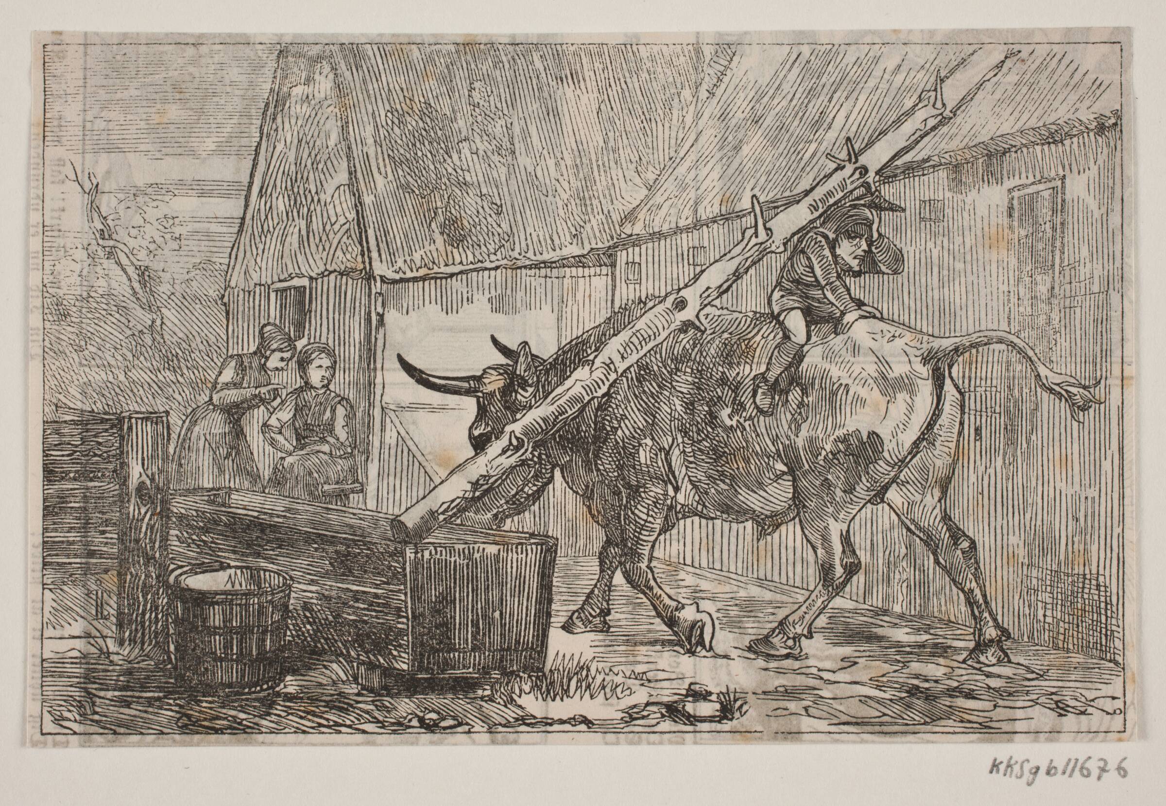Nissen Ridt paa Studen, H.C. Henneberg, 1842