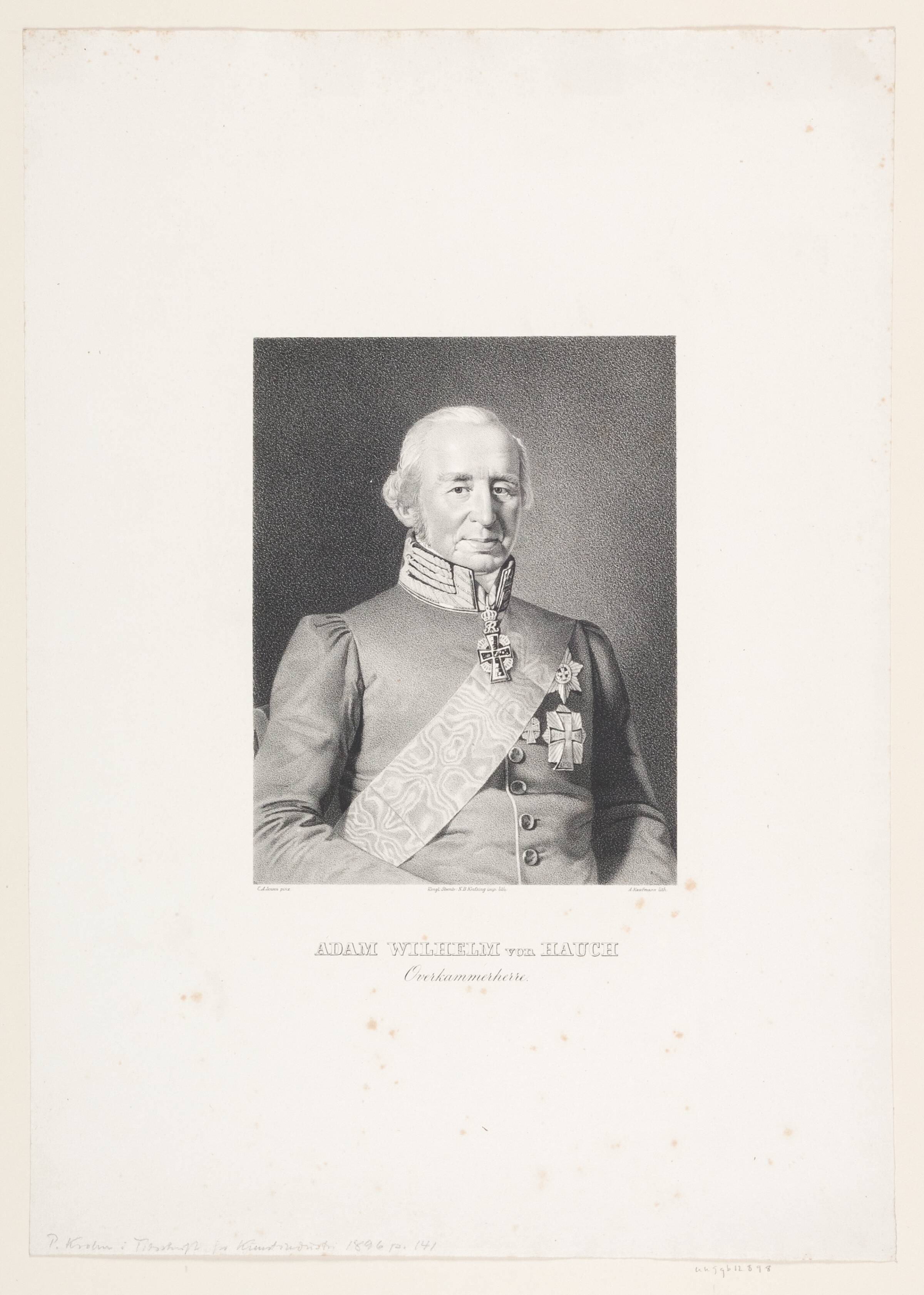 Overkammerherre Adam Wilhelm von Hauch, Asmus Kaufmann, 1833