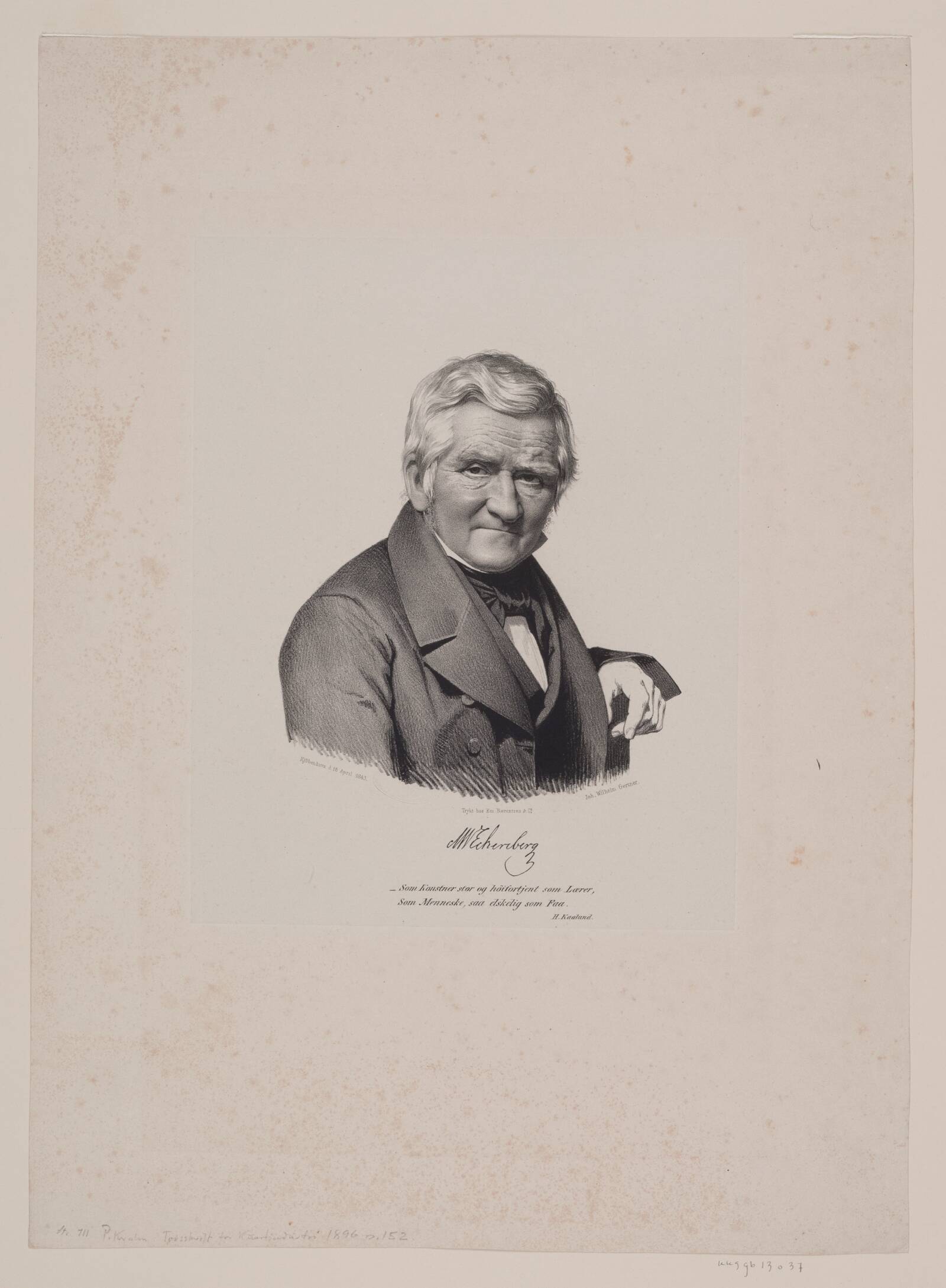 C.W. Eckersberg, J.V. Gertner, 1843