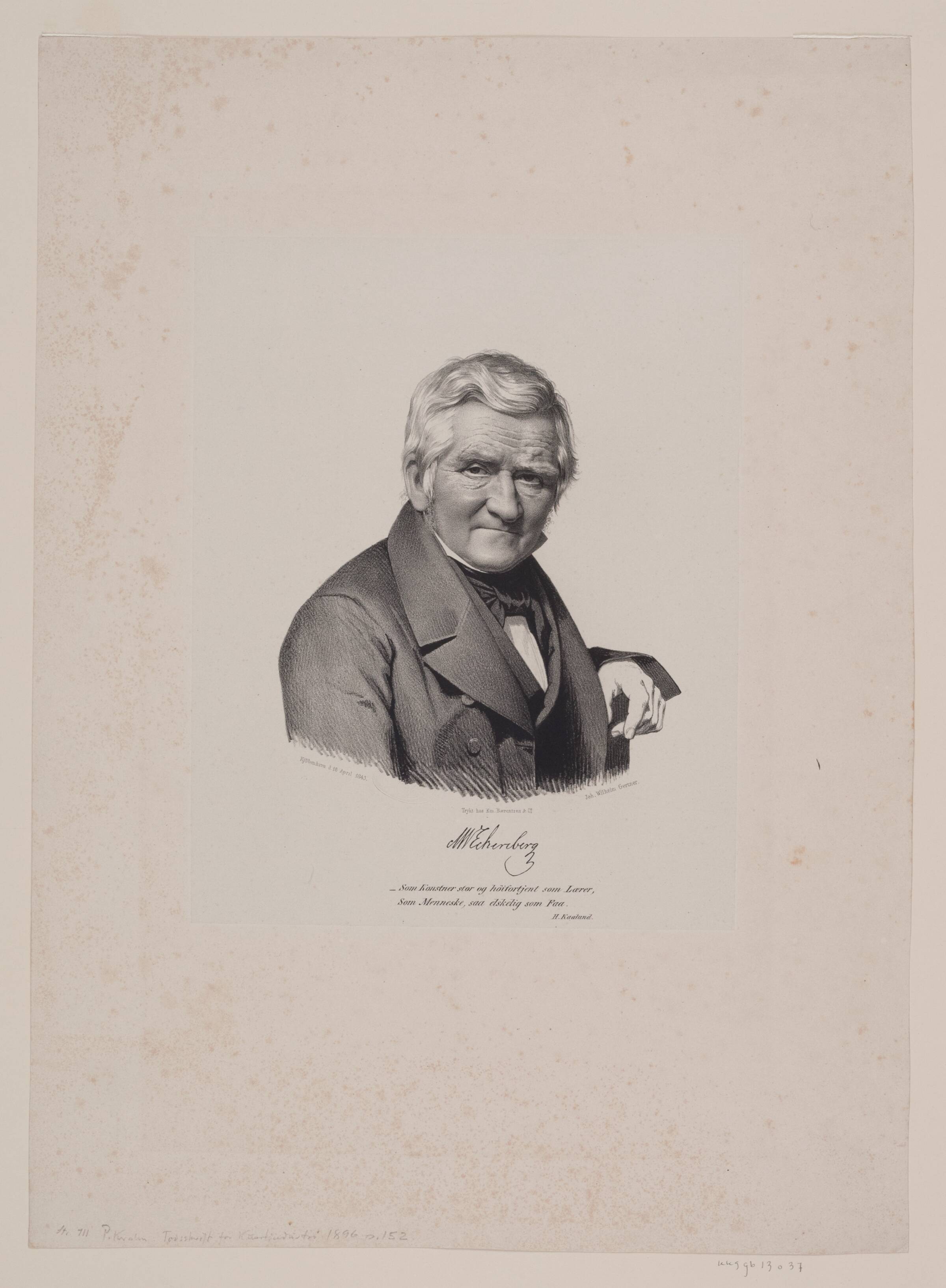 C.W. Eckersberg, J.V. Gertner, 1843