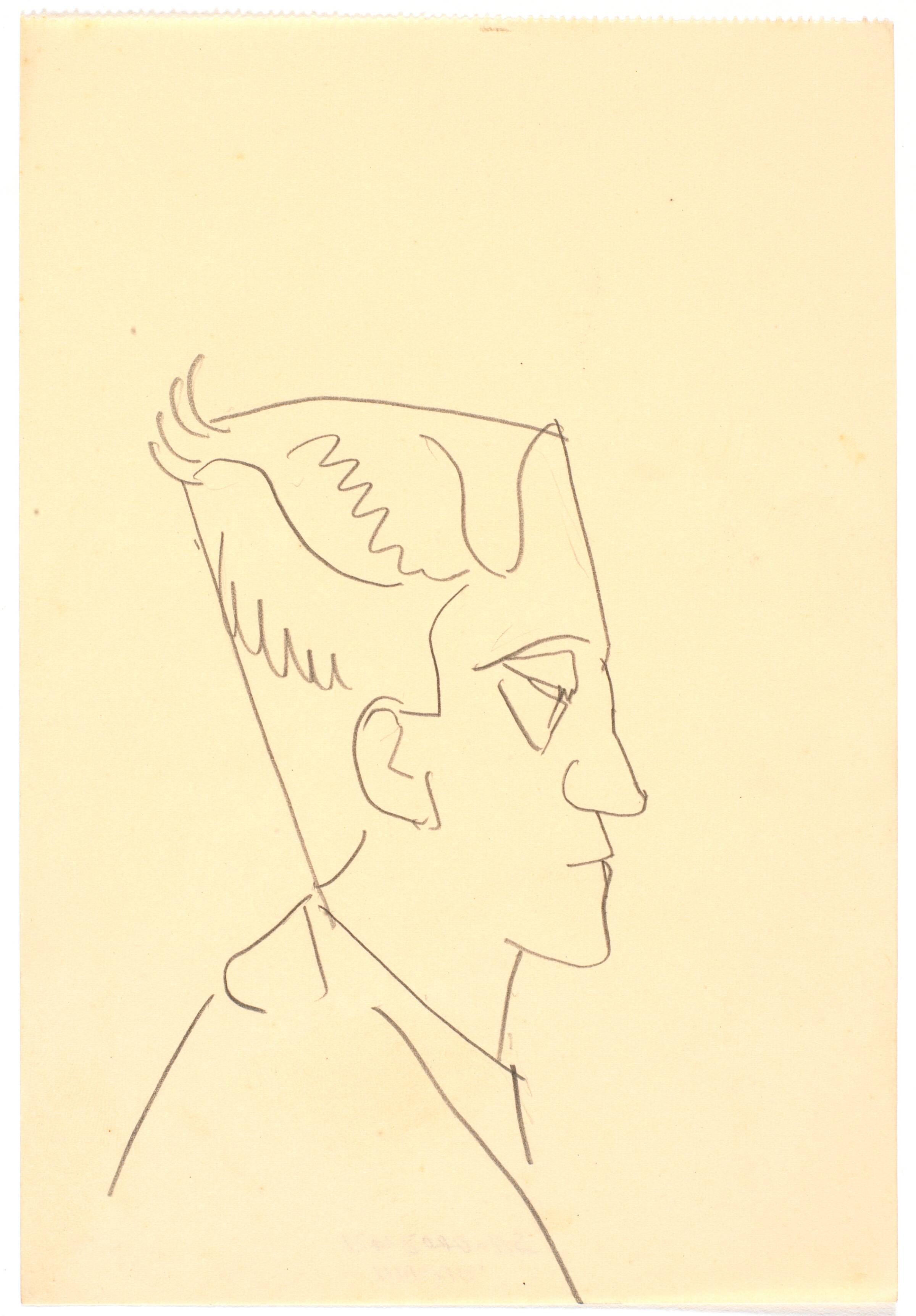 Mandsportræt i profil mod h., Richard Mortensen, 1930-1933
