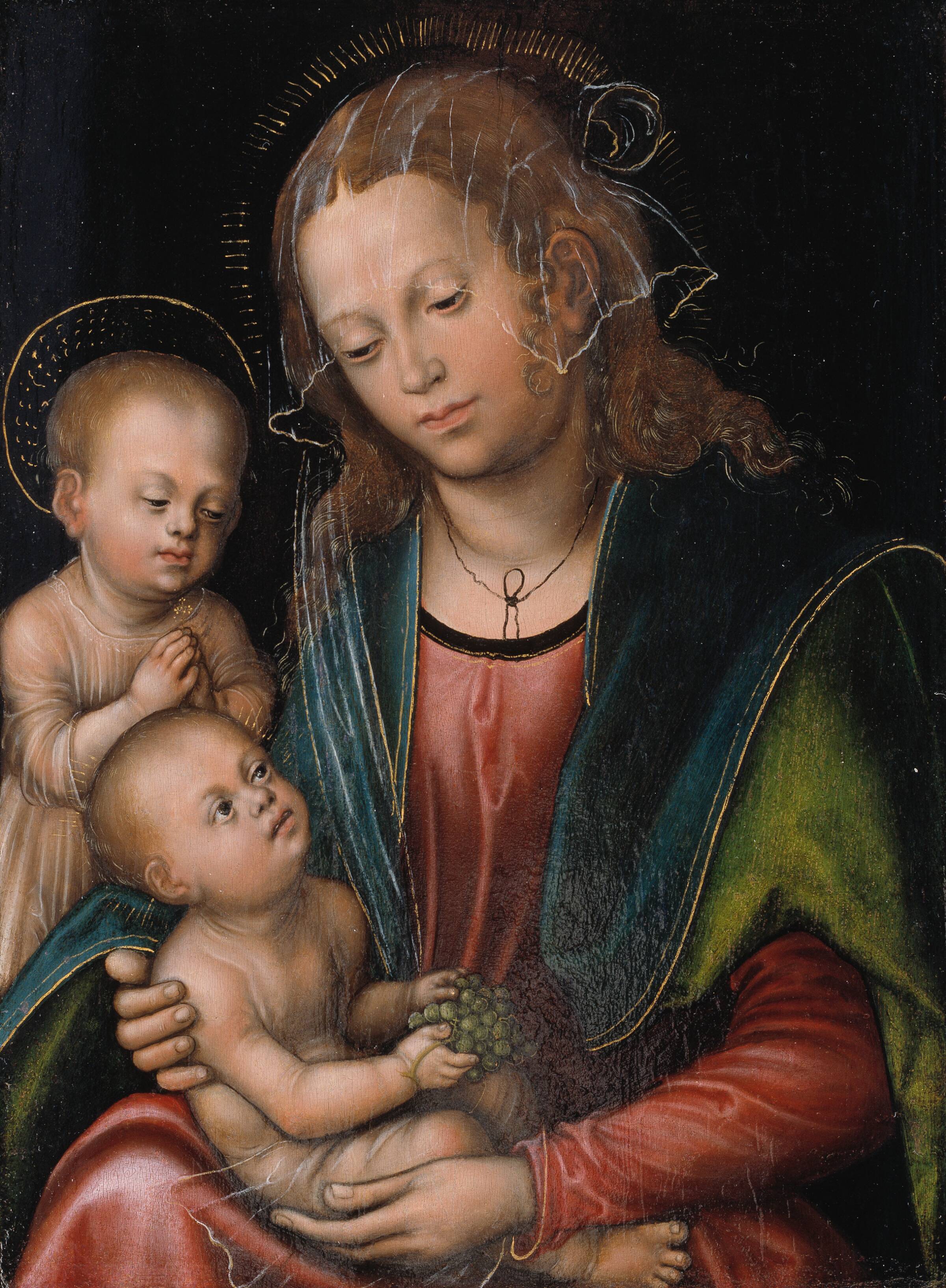 Maria med barnet og den lille Johannes, Lucas Cranach, 1512-1514