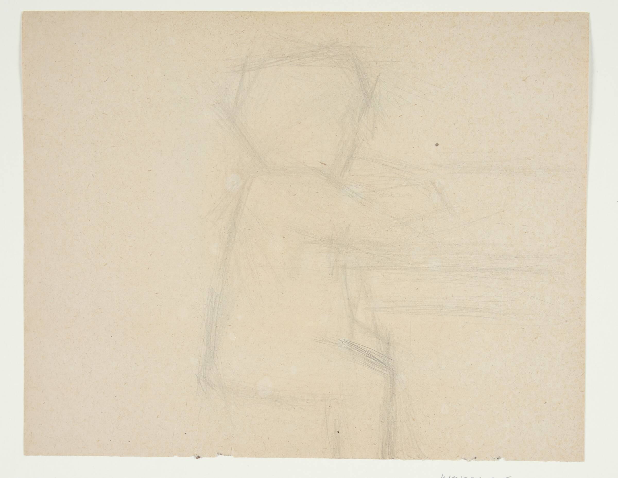 Barn siddende i profil mod højre ved bord, Agnete Madsen, 1953