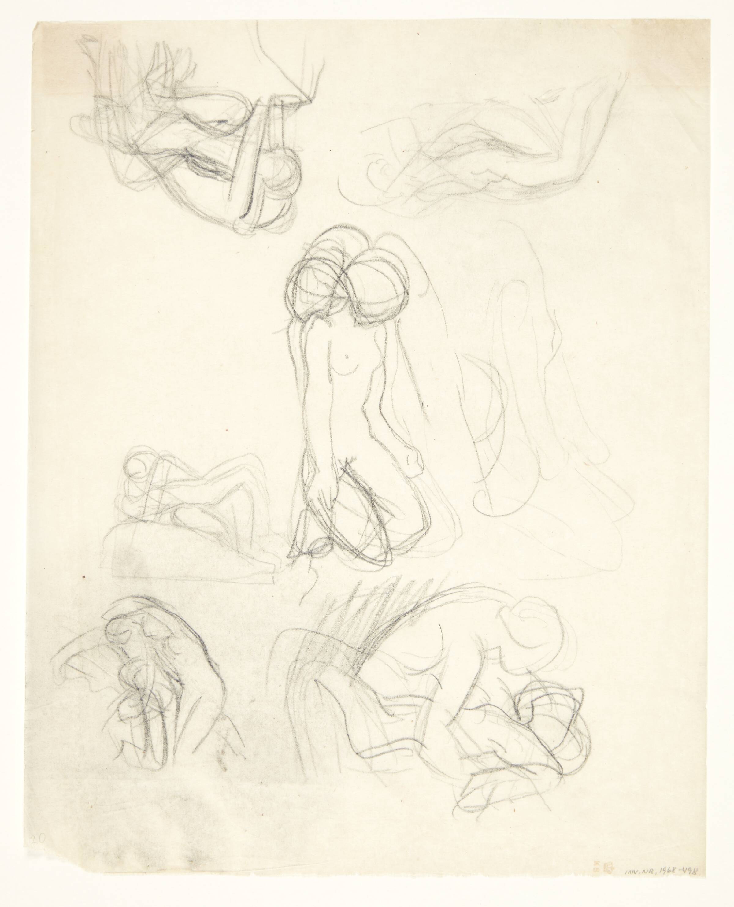 Syv udkast til statuetter. Elskovspar, Gerhard Henning, 1920-1929