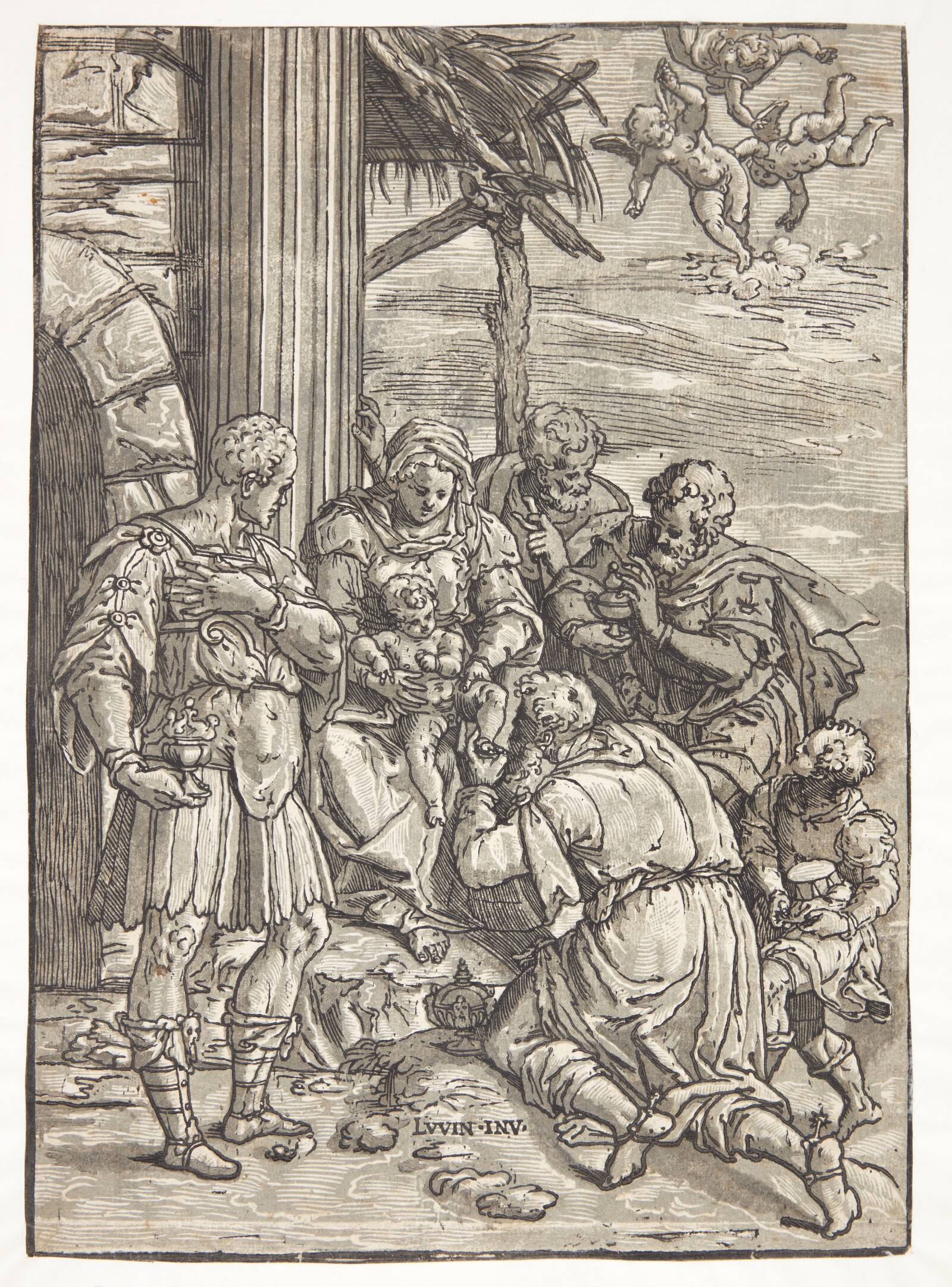 Kongernes tilbedelse, Andrea Andreani, 1580-1610
