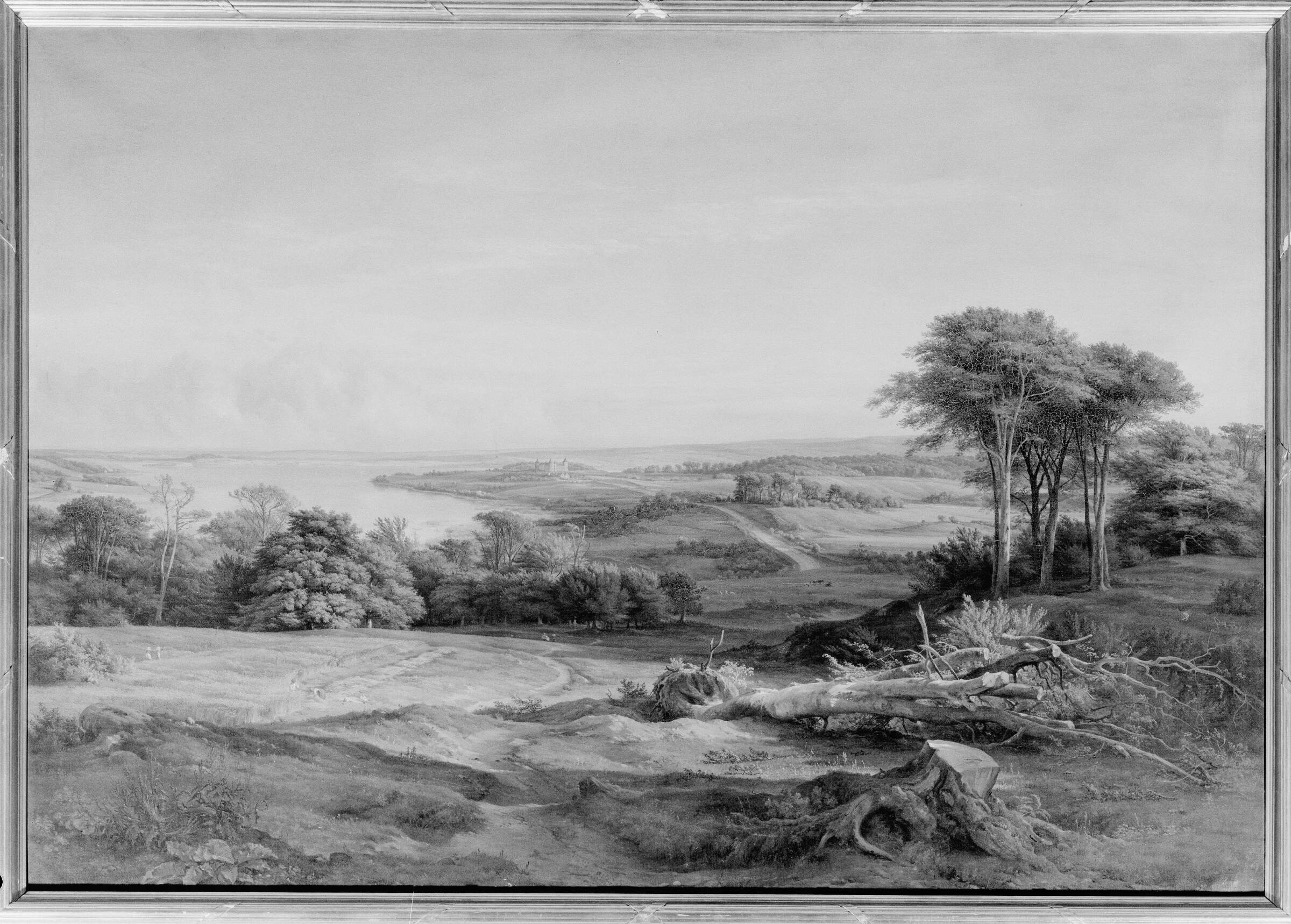 Udsigt over Skanderborg fra Edelsborgmark, Louis Gurlitt, 1842