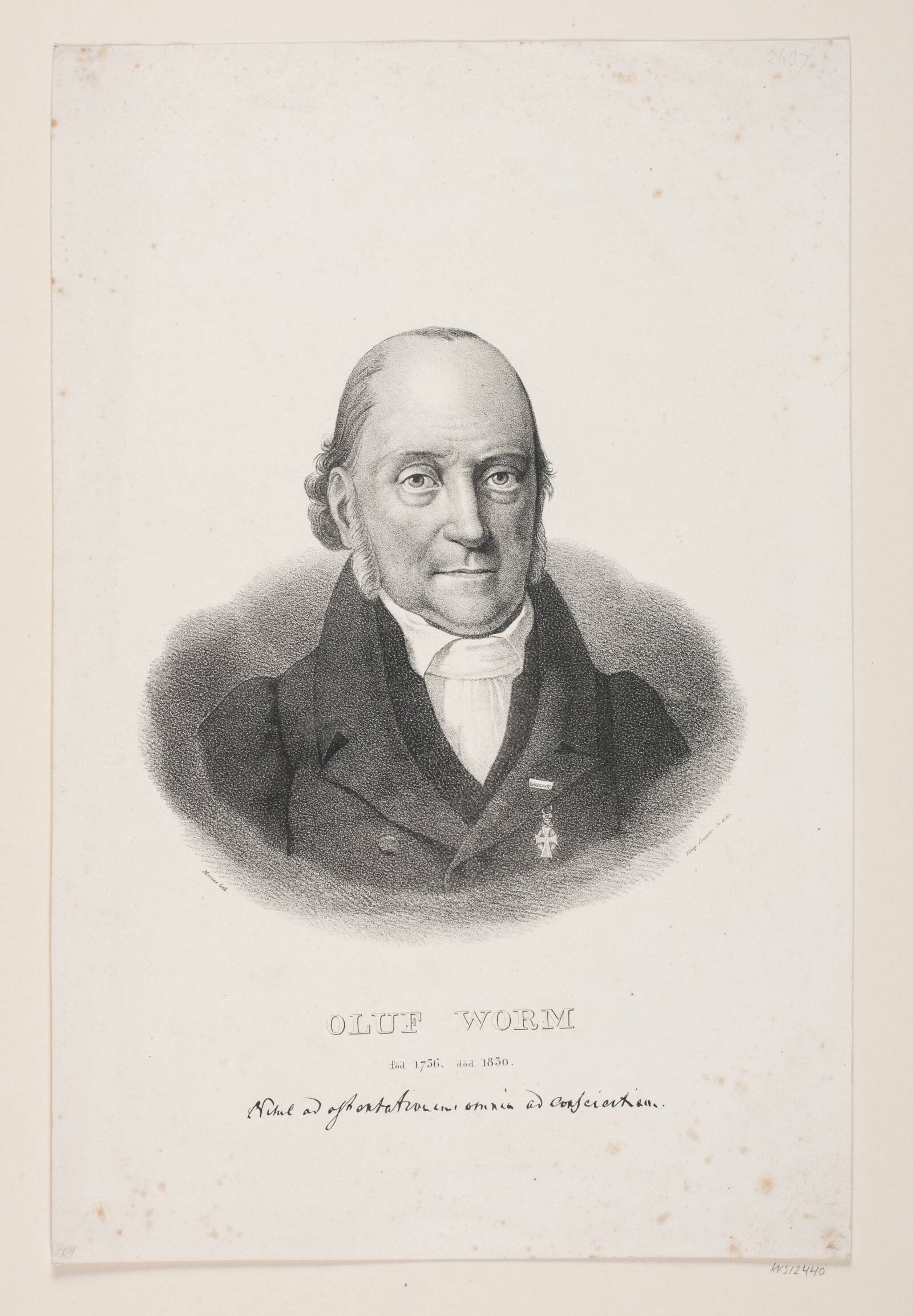Oluf Worm, David Monies, 1833