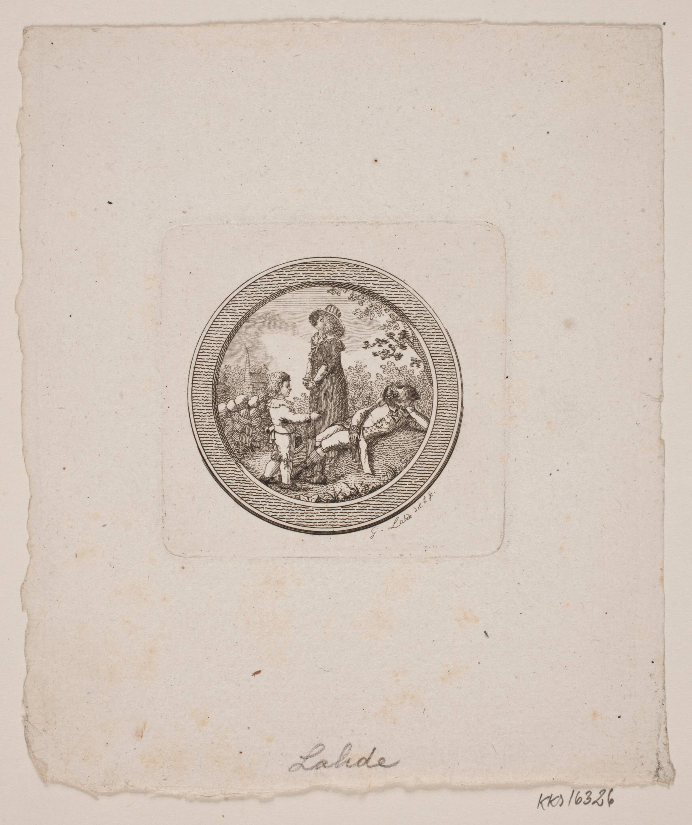 Medallionvignet med dame, Gerhard Ludvig Lahde, 1765-1833