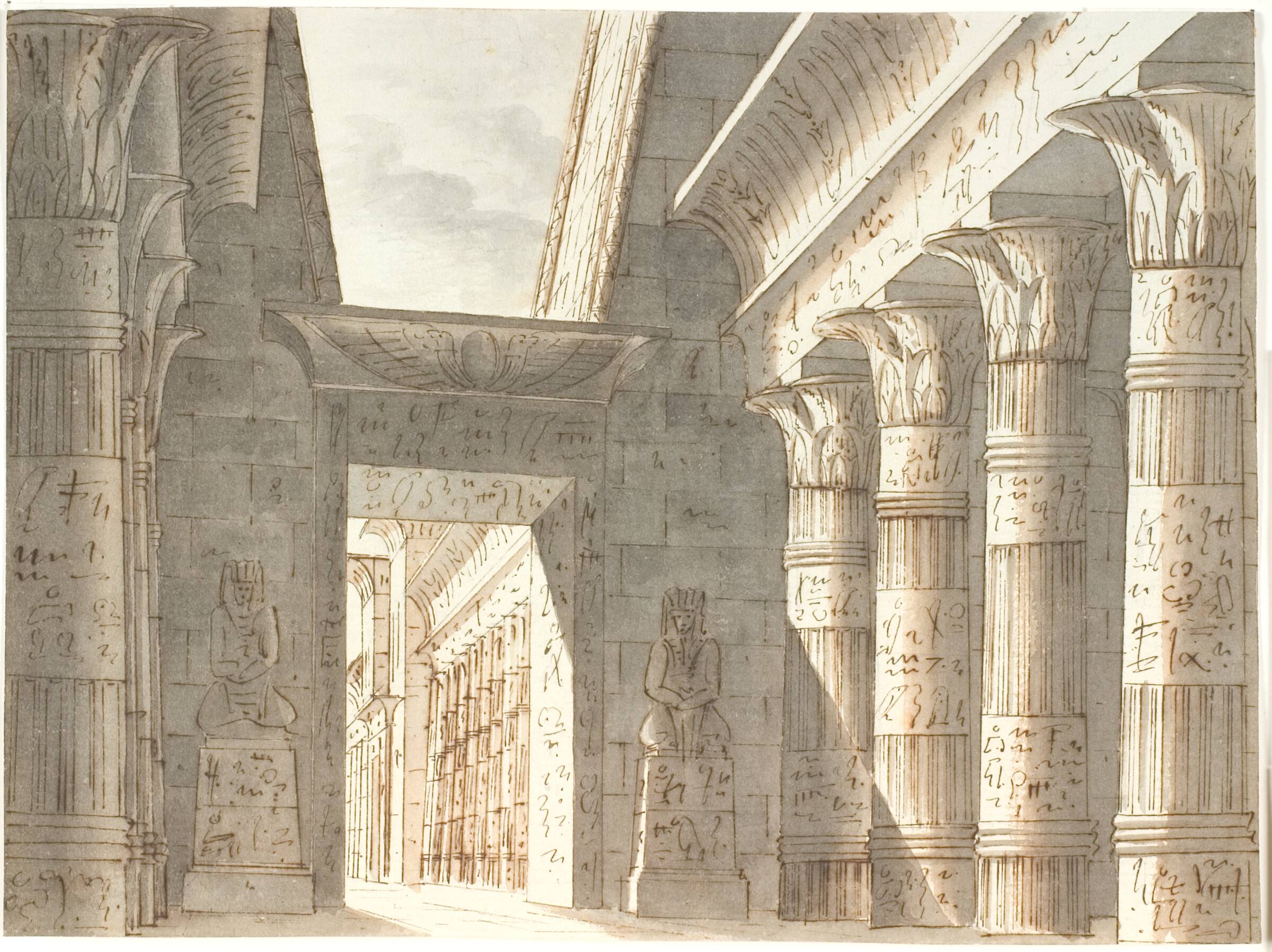 Ægyptisk tempel, Aron Wallick, 1779-1845