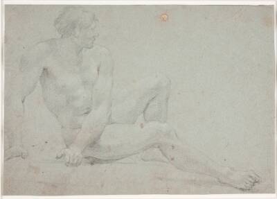 Mandlig modelstudie, siddende