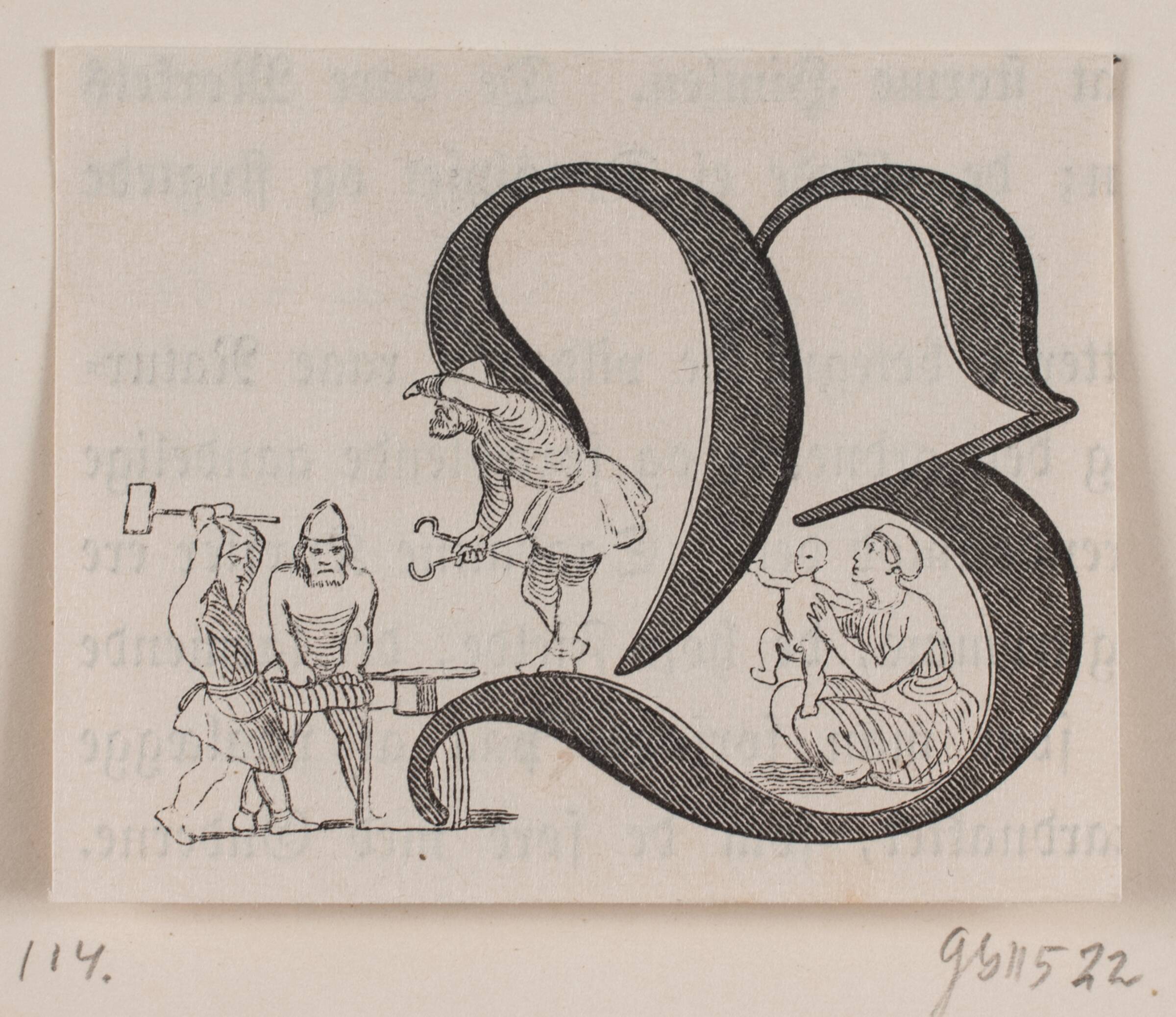 Initialet B fra fabricius' Danmarkshistorie, Södergren, 1800-1899