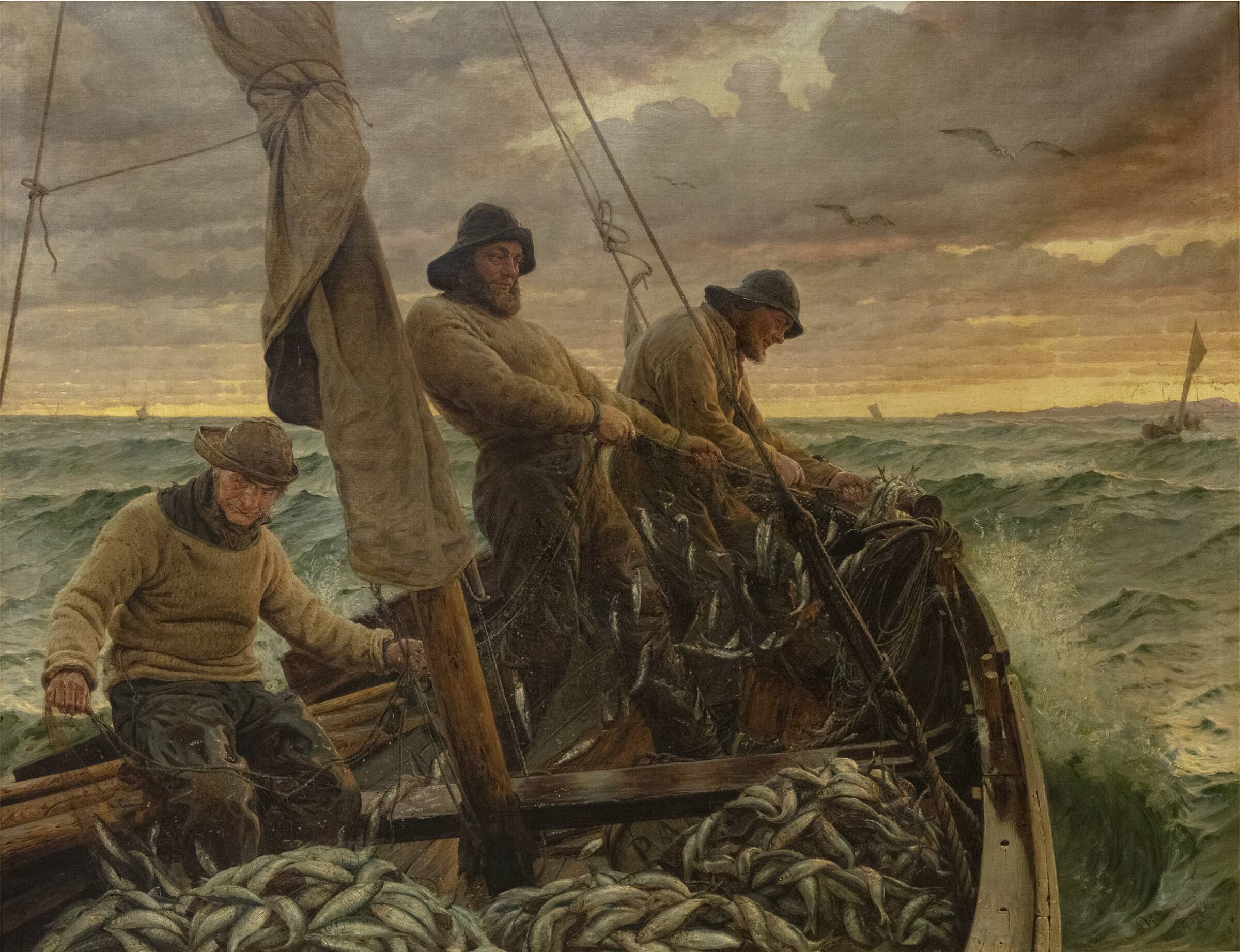 Hornbækfiskere på sildefangst, P.S. Krøyer, 1877