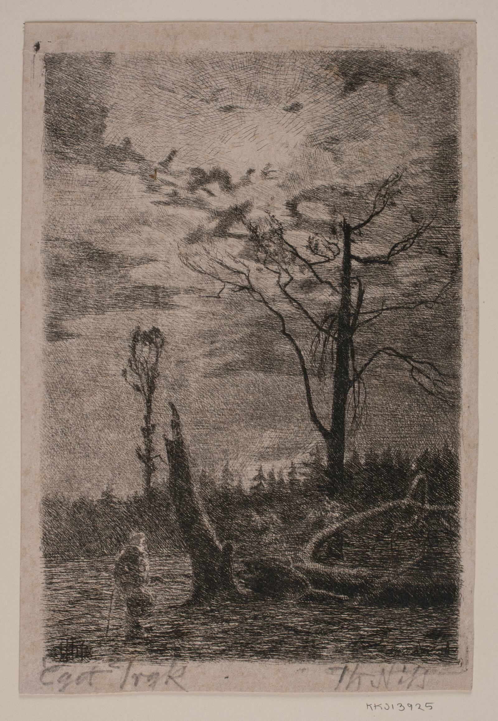 Skovrydning. Aften, Thorvald Niss, 1842-1905