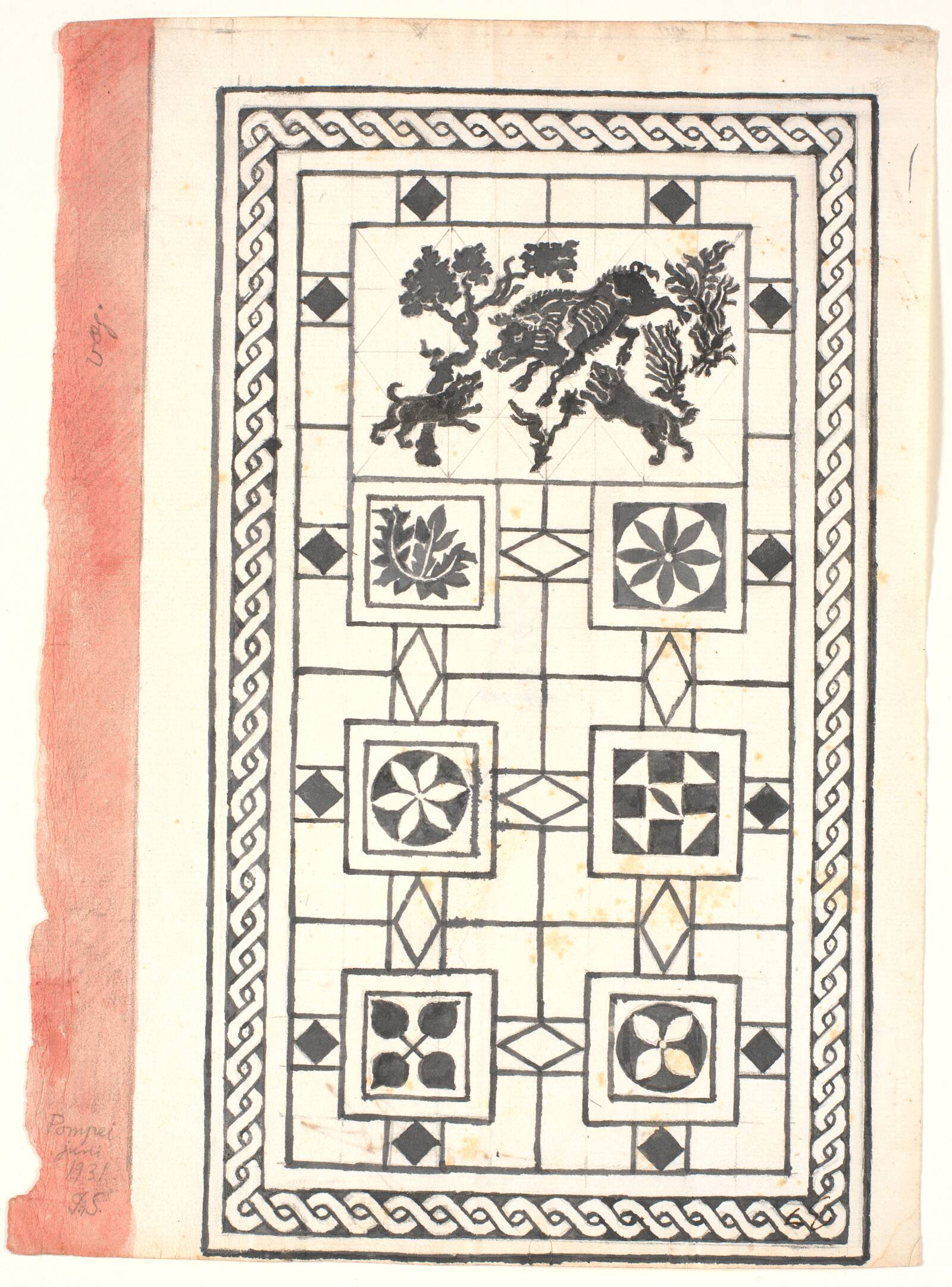 Studie efter pompejansk gulv, Joakim Skovgaard, 1931