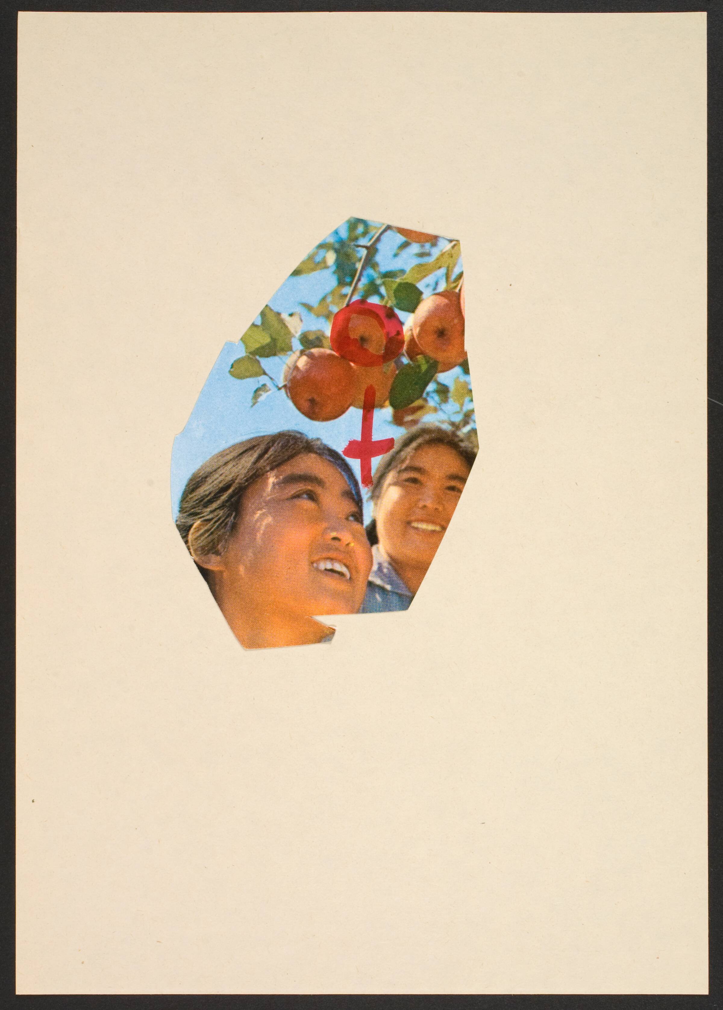 Udklip på papir med kvindetegnet, Lene Adler Petersen, 1974