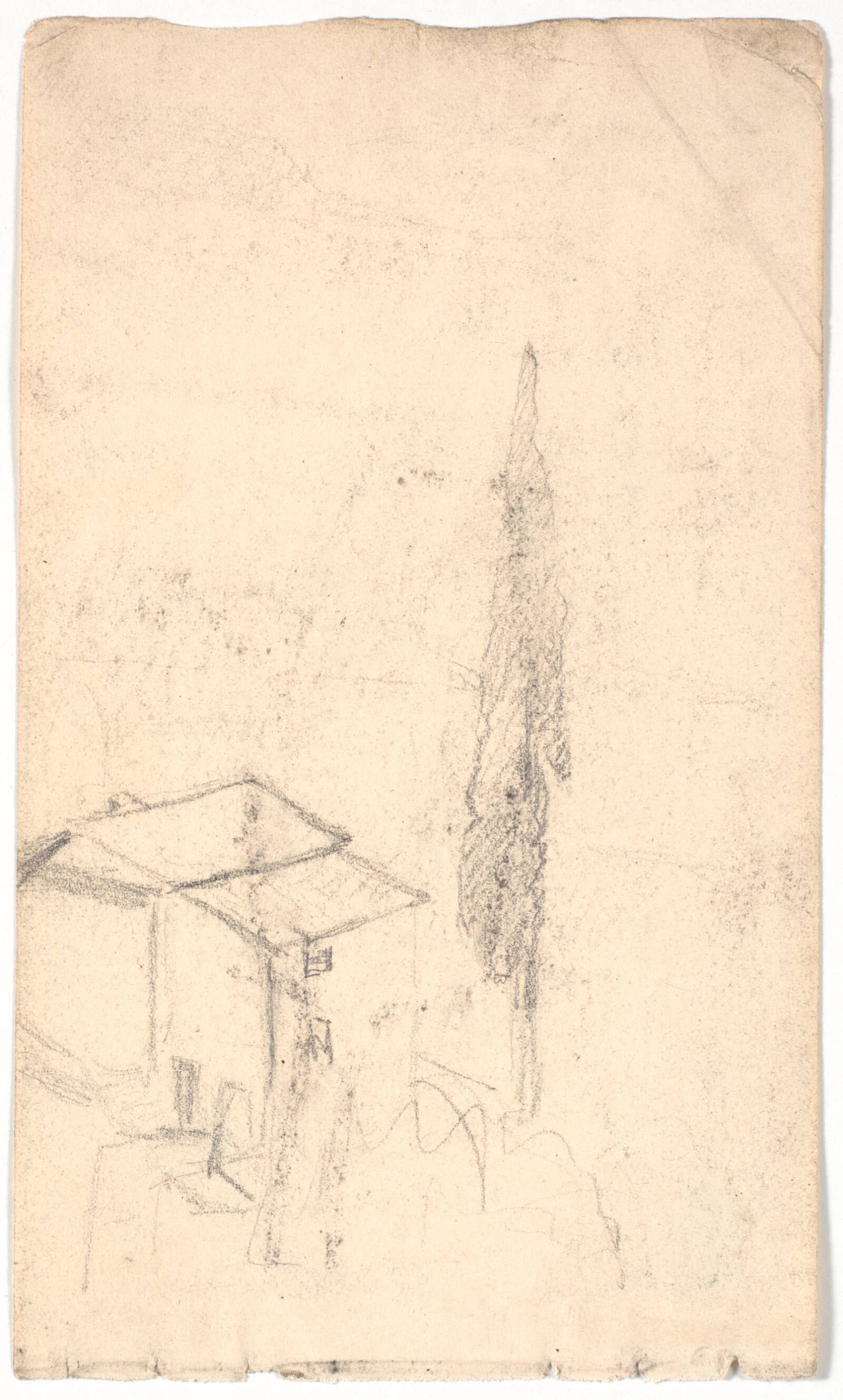 Italiensk hus og cypres, L.A. Ring, 1893-1895