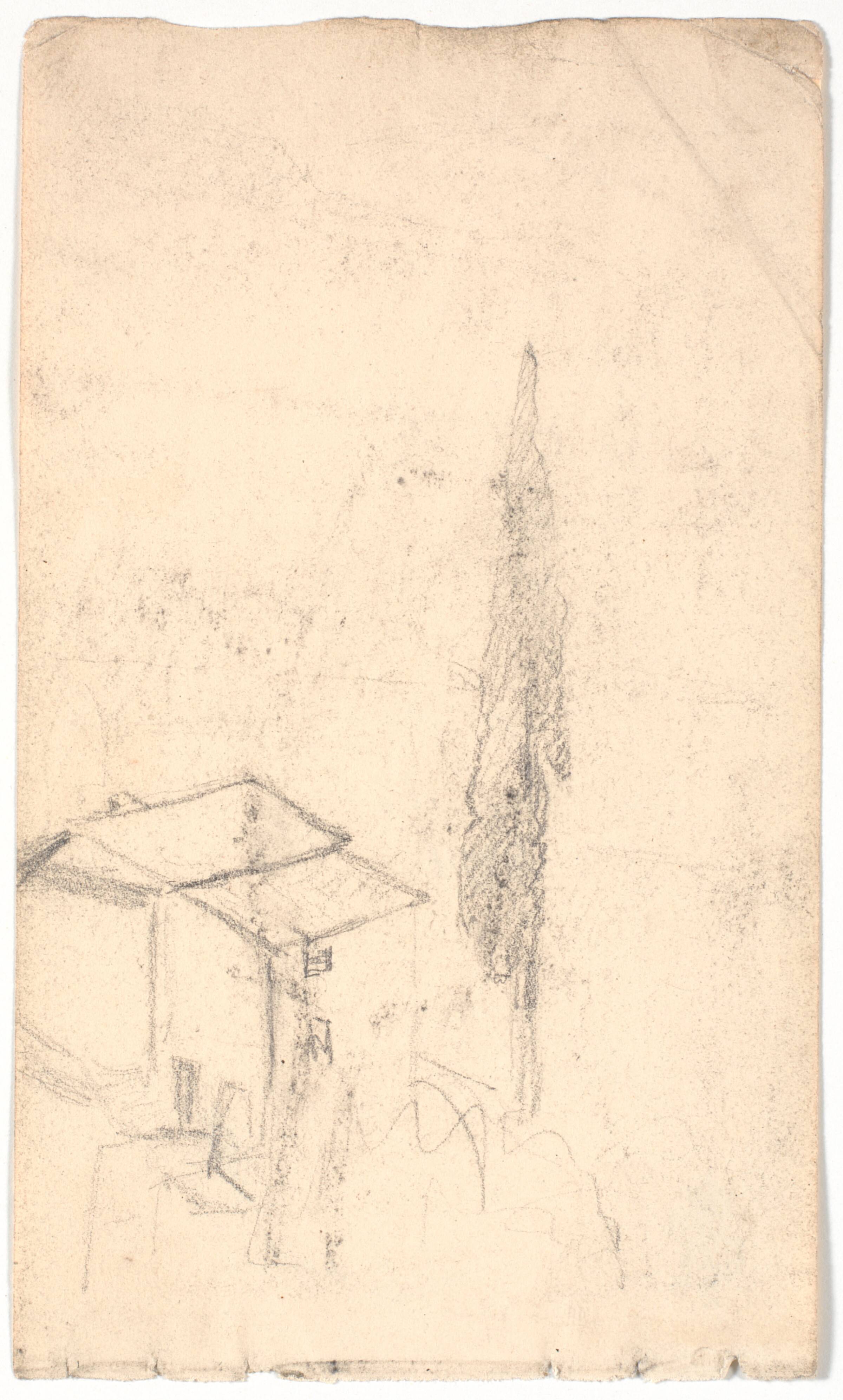 Italiensk hus og cypres, L.A. Ring, 1893-1895