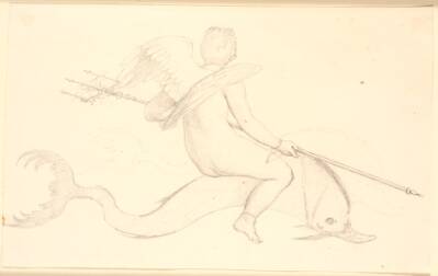 Amorin riddende på en delfin. Pompejiansk motiv
