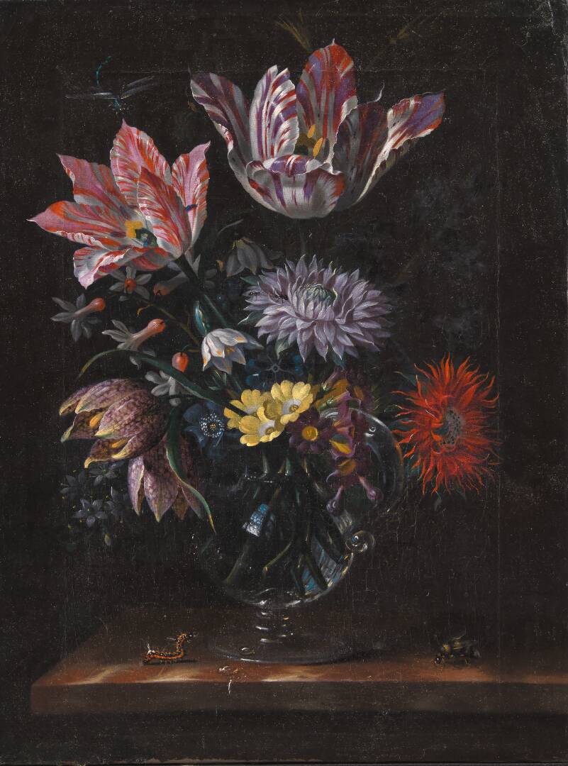 A Glass Vase with Flowers, by Jacob Marrel, 1667-1671
