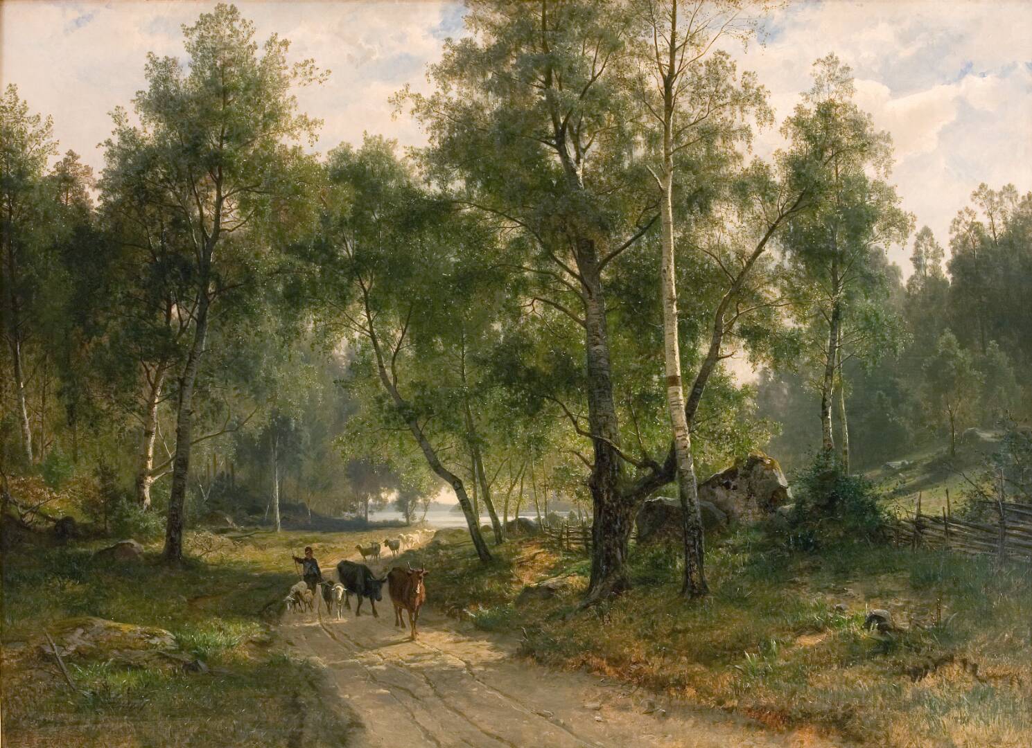 Beneath the Birches. Motif from Mälaren, by Edvard Bergh, 1870