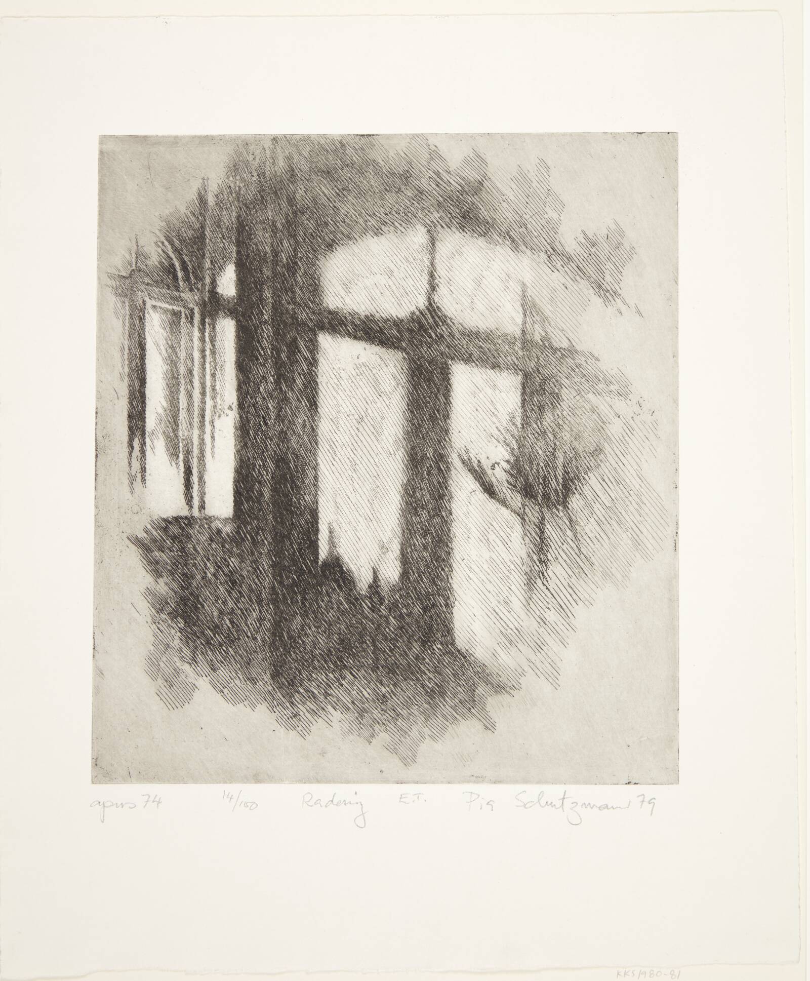Interiør med vindue, Pia Schutzmann, 1979