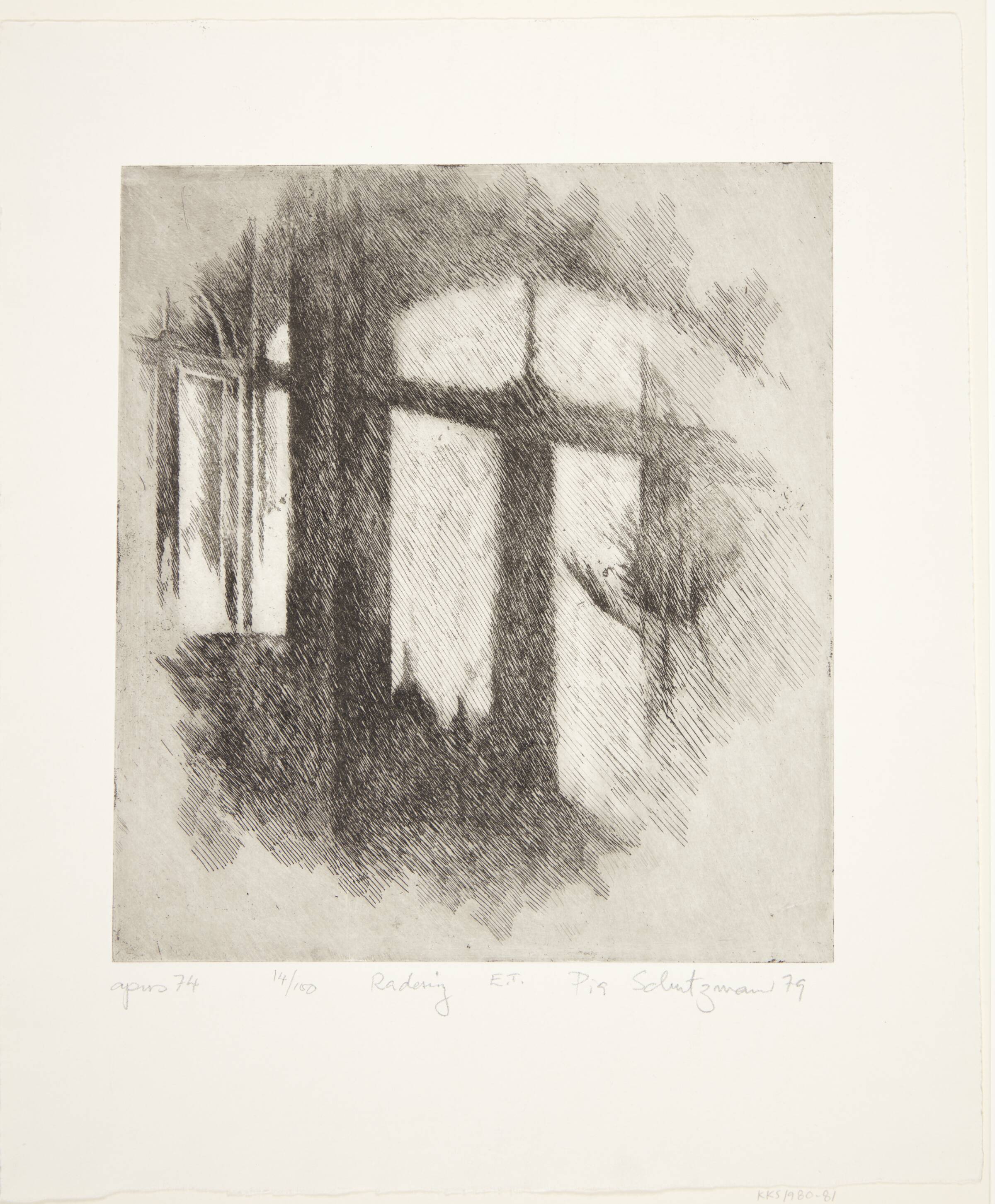 Interiør med vindue, Pia Schutzmann, 1979