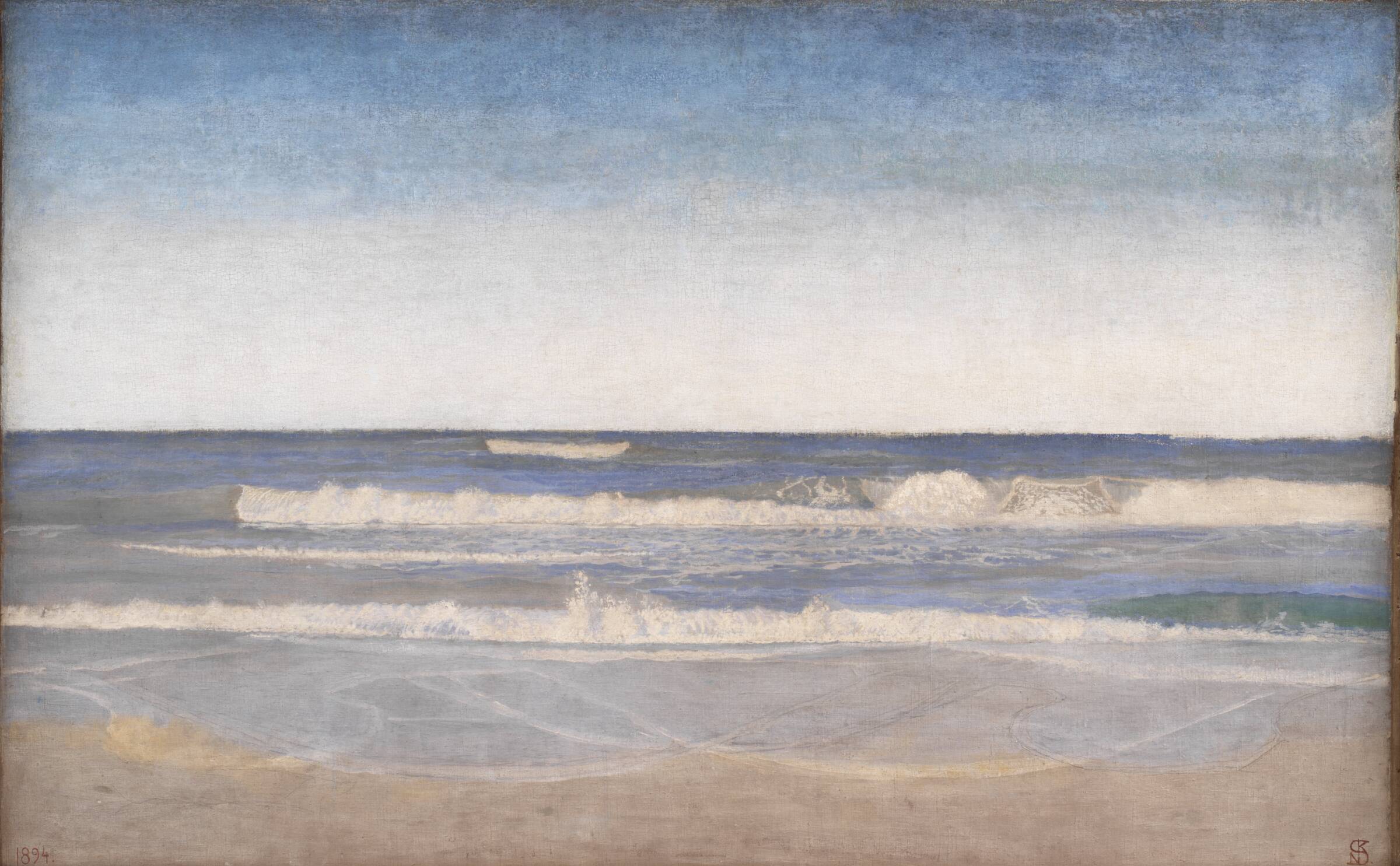 Svære dønninger ved Jyllands vestkyst, Niels Skovgaard, 1894