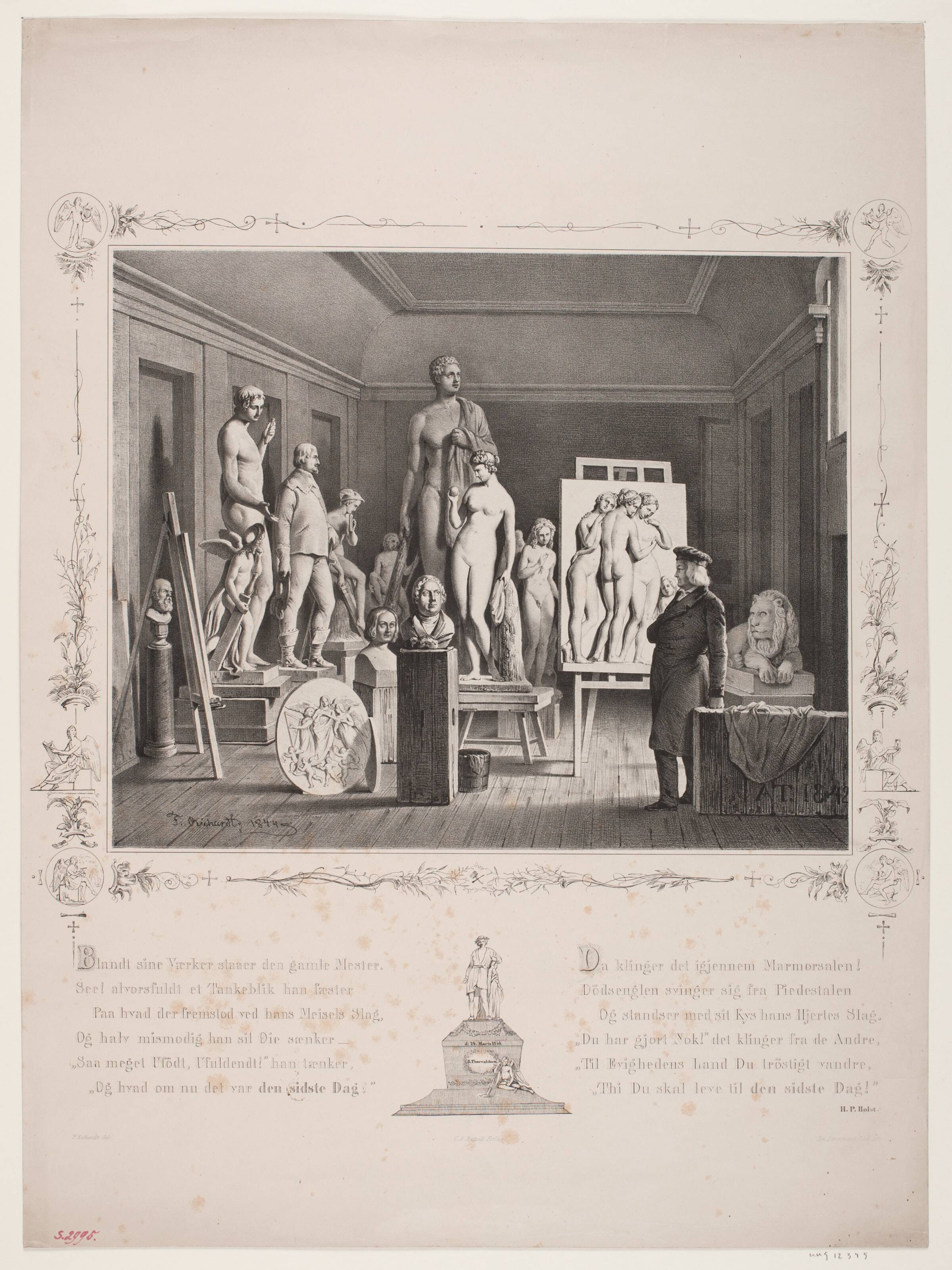Thorvaldsen i sit atelier, Ferdinand Richardt, 1844