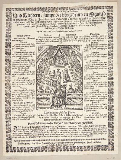 Kristus foran dommerne (Underschidliche Beschreibung der Personen und Richtern ... in gehaltene Rath zu Jerusalem)