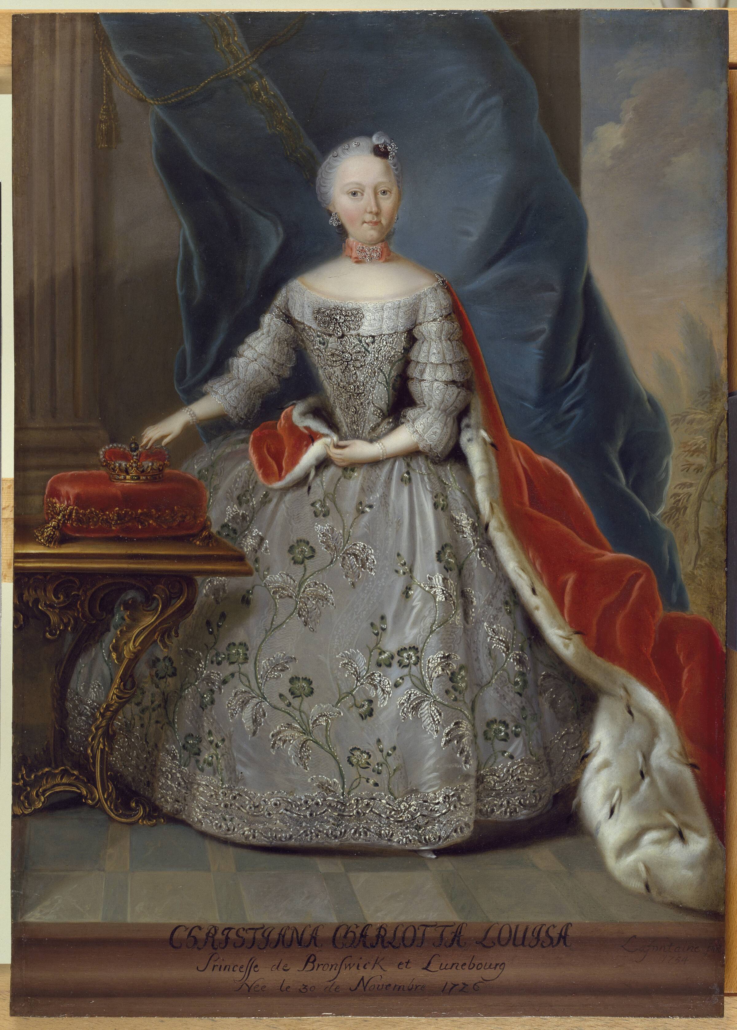 Christiana Charlotta Louisa, prinsesse af Braunschweig og Lünebourg, Ludolf Lafontaine, 1754