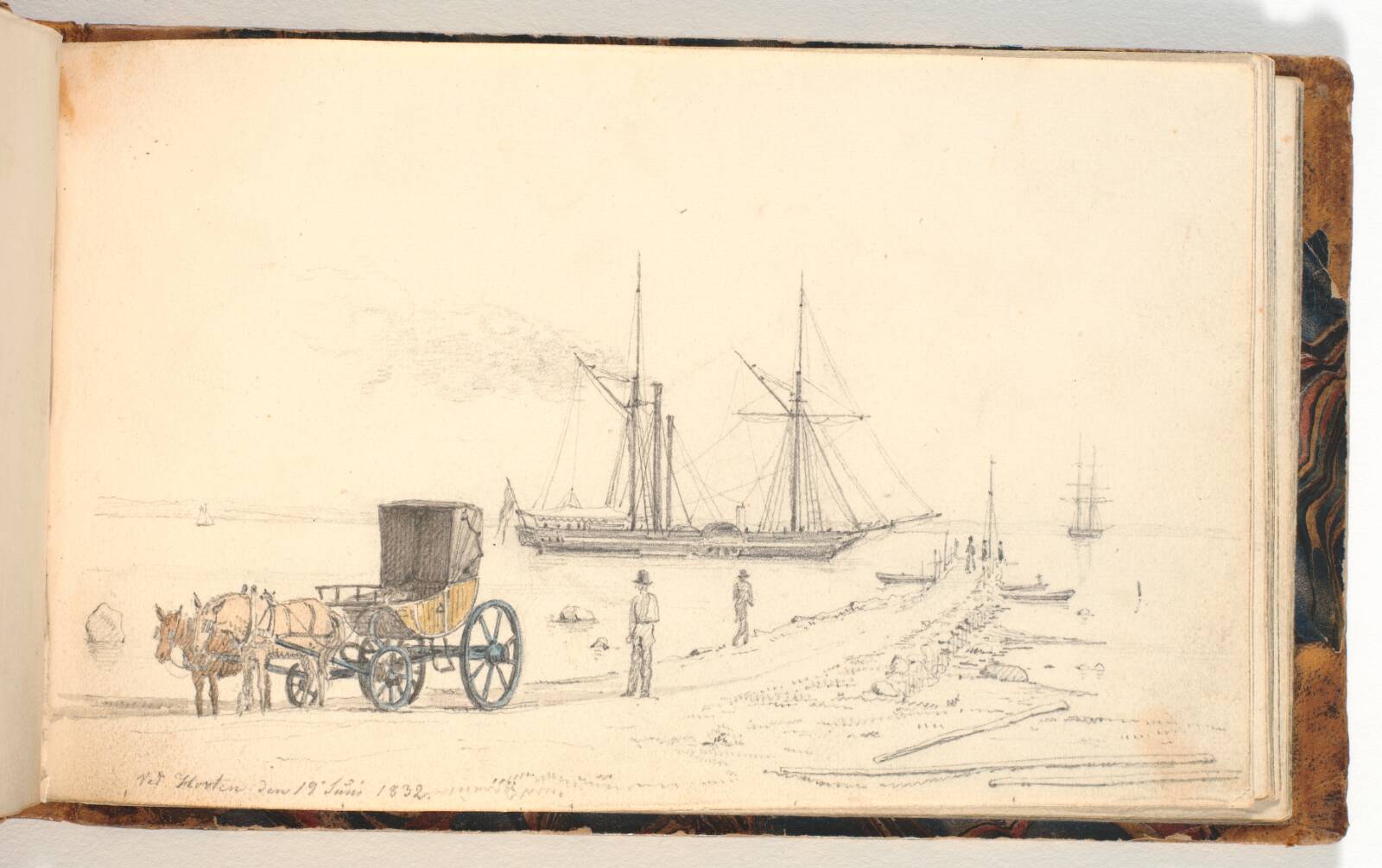 Havneparti Horten, Martinus Rørbye, 1832