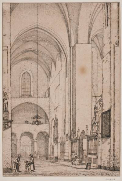 Prospekt af det indre af den nordlige korsarm af Århus domkirke