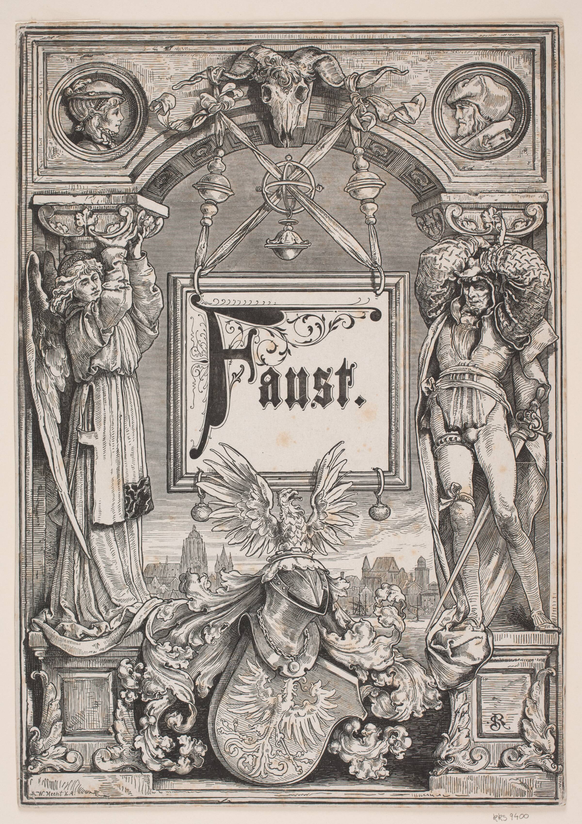 Titelvignet til Johann Wolfgang von Goethe, "Faust: eine Tragödie", 1876, Bork, André, 1876