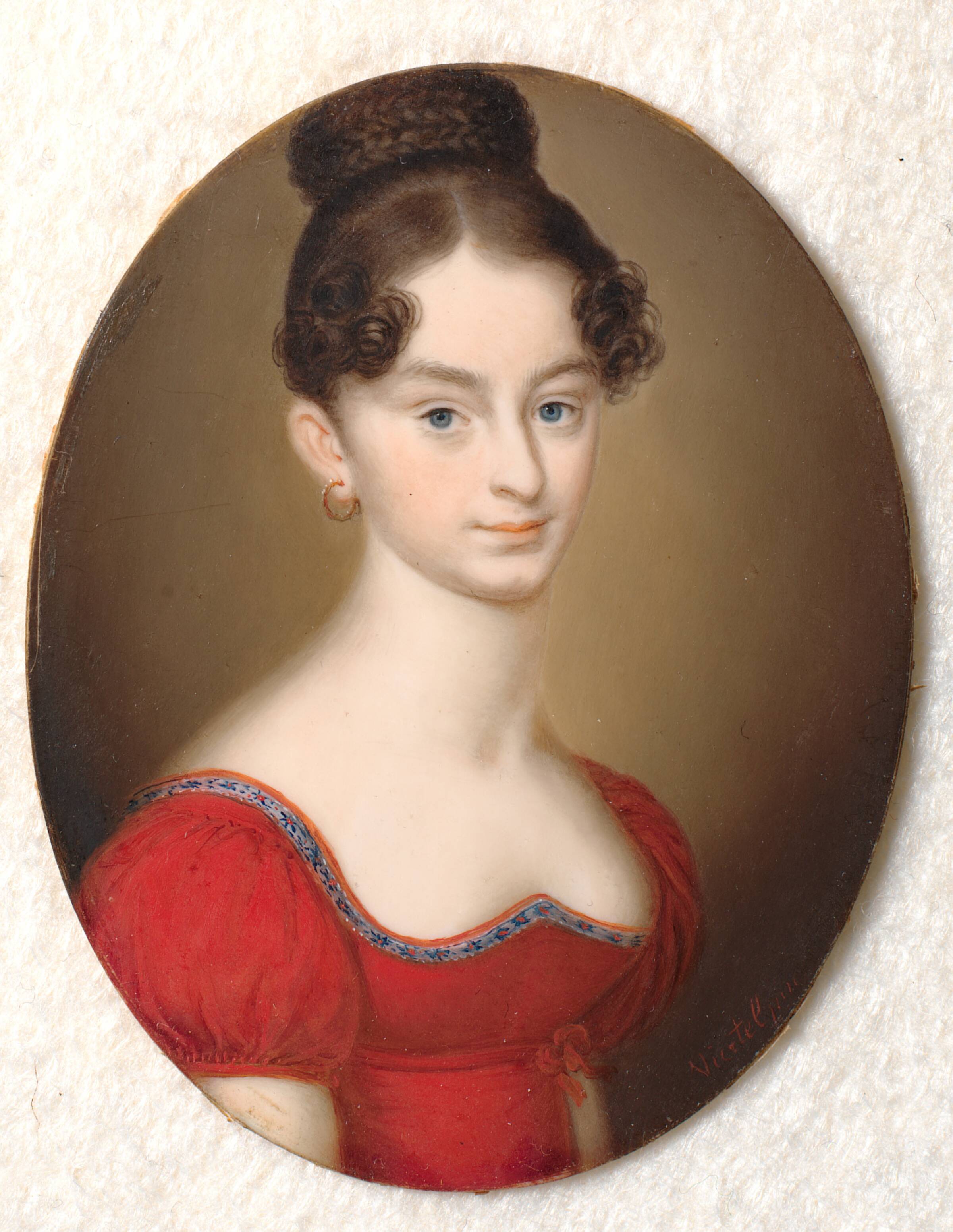 Ubekendt dame i rød kjole, Carl Viertel, 1792-1804