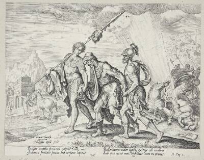 Den blinde Saulus ledes til Damaskus
