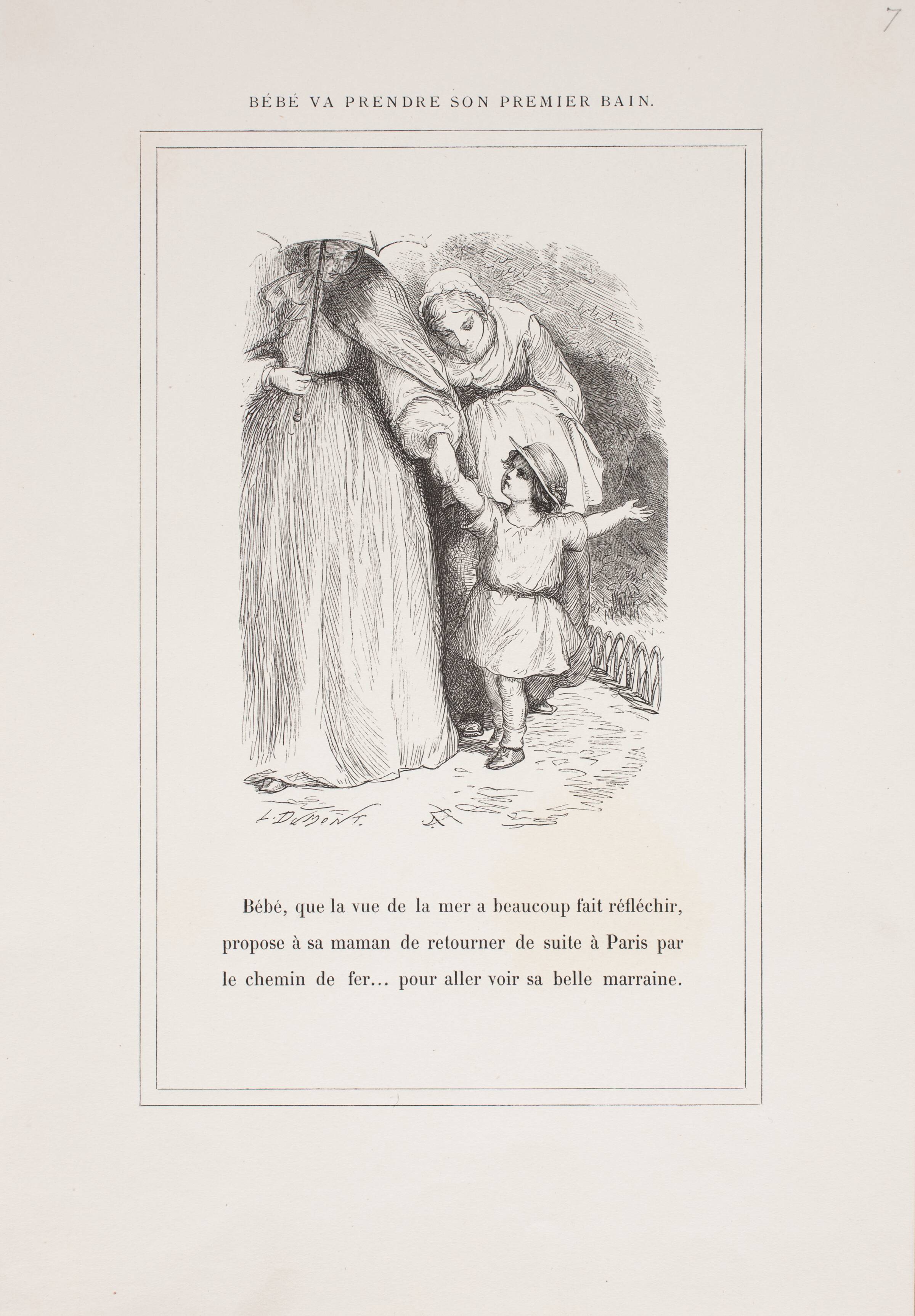 Bébé va prendre son premier bain, Louis Paul Pierre Dumont, 1863