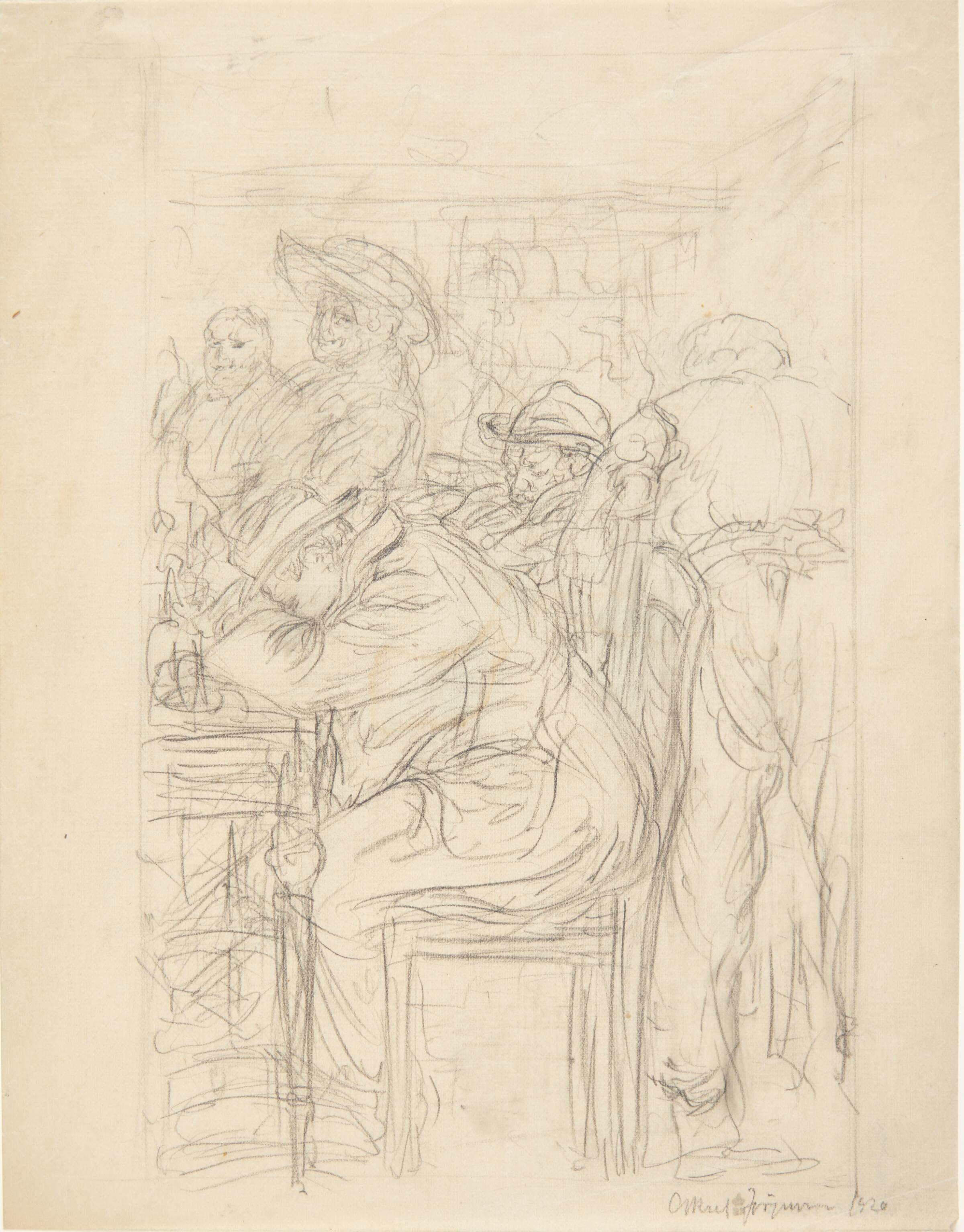 Værtshusscene, Aksel Jørgensen, 1920