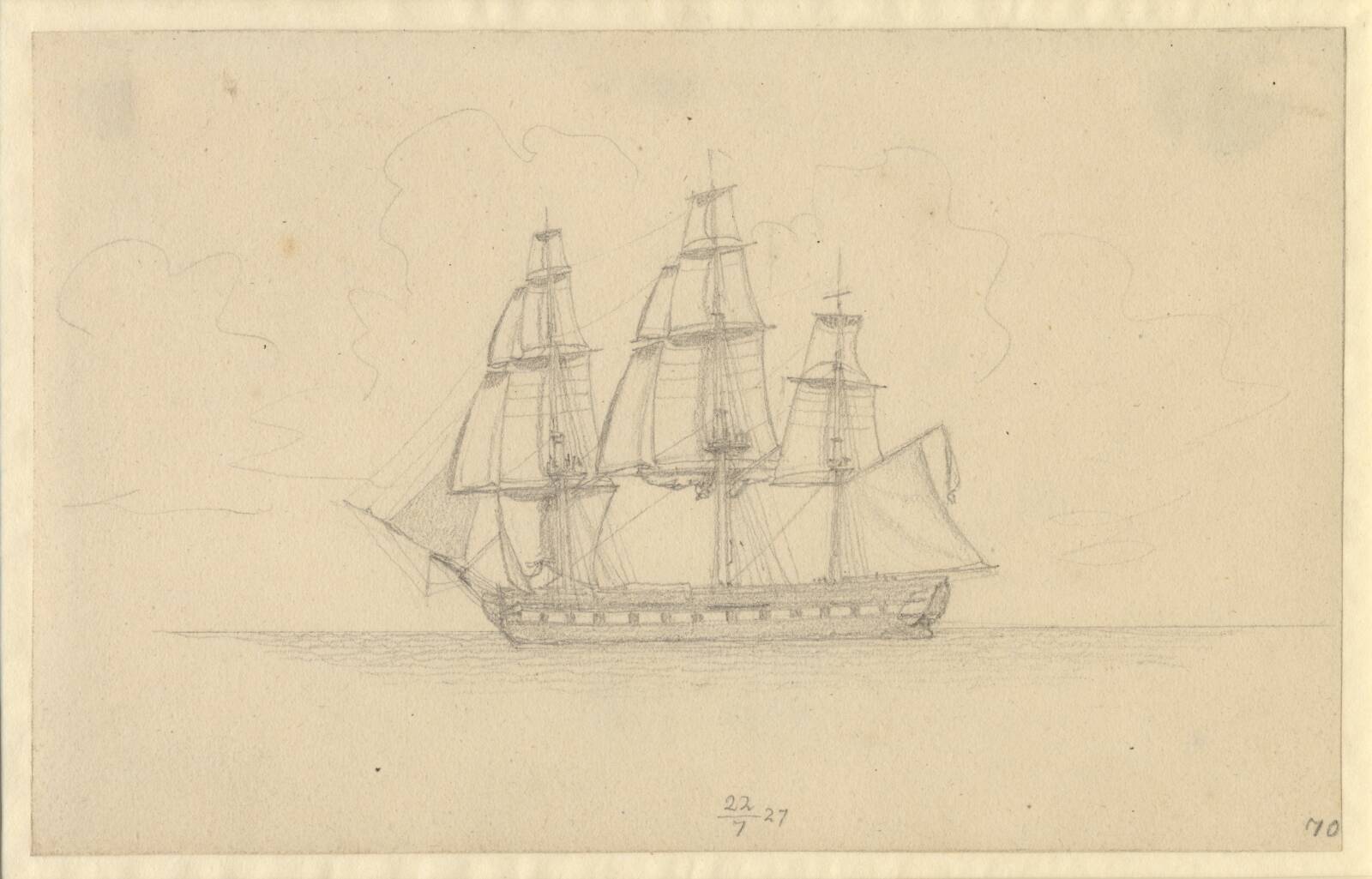 En fregat., C.W. Eckersberg, 1827