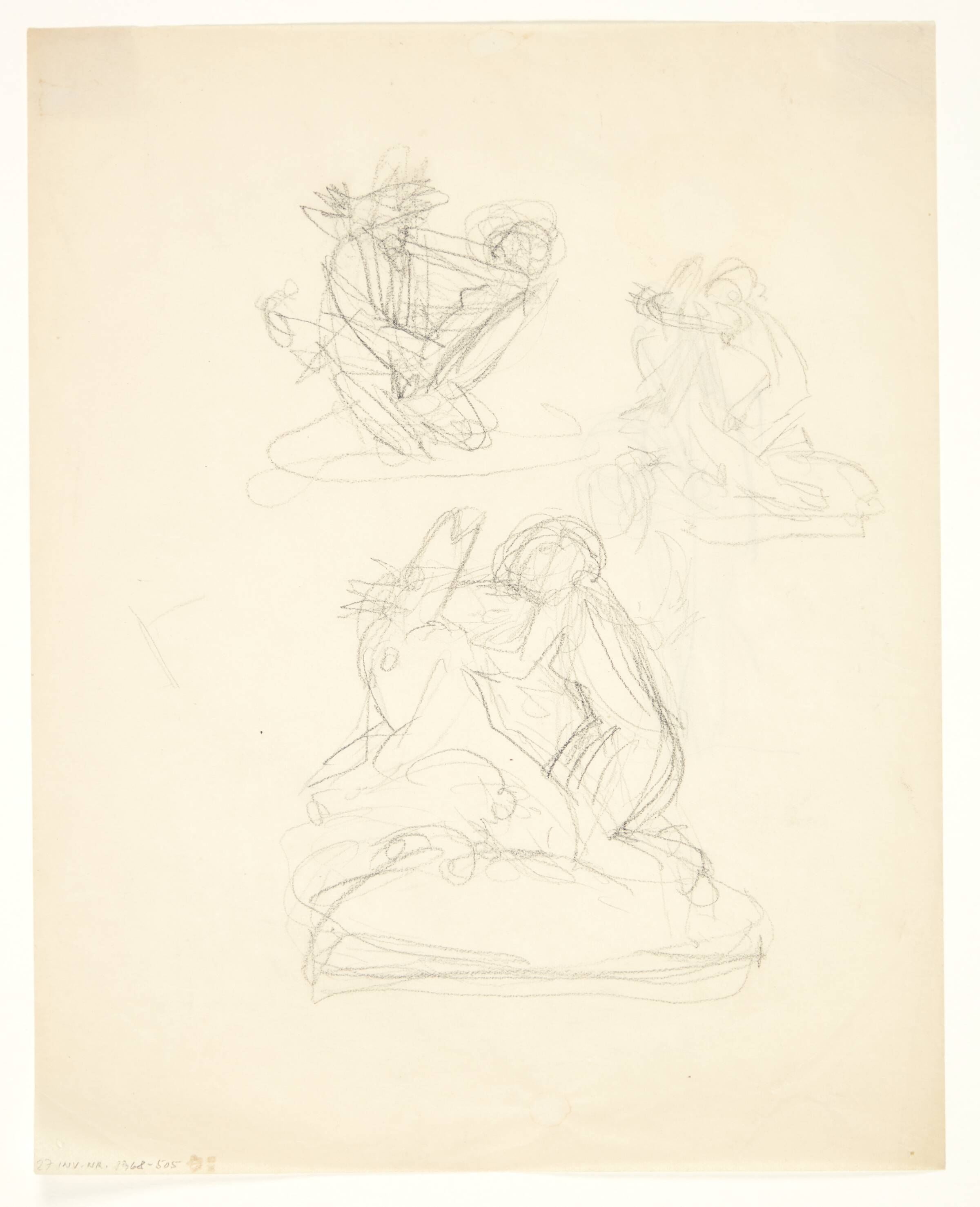 Tre udkast til statuette. Elskovspar, Gerhard Henning, 1920-1929