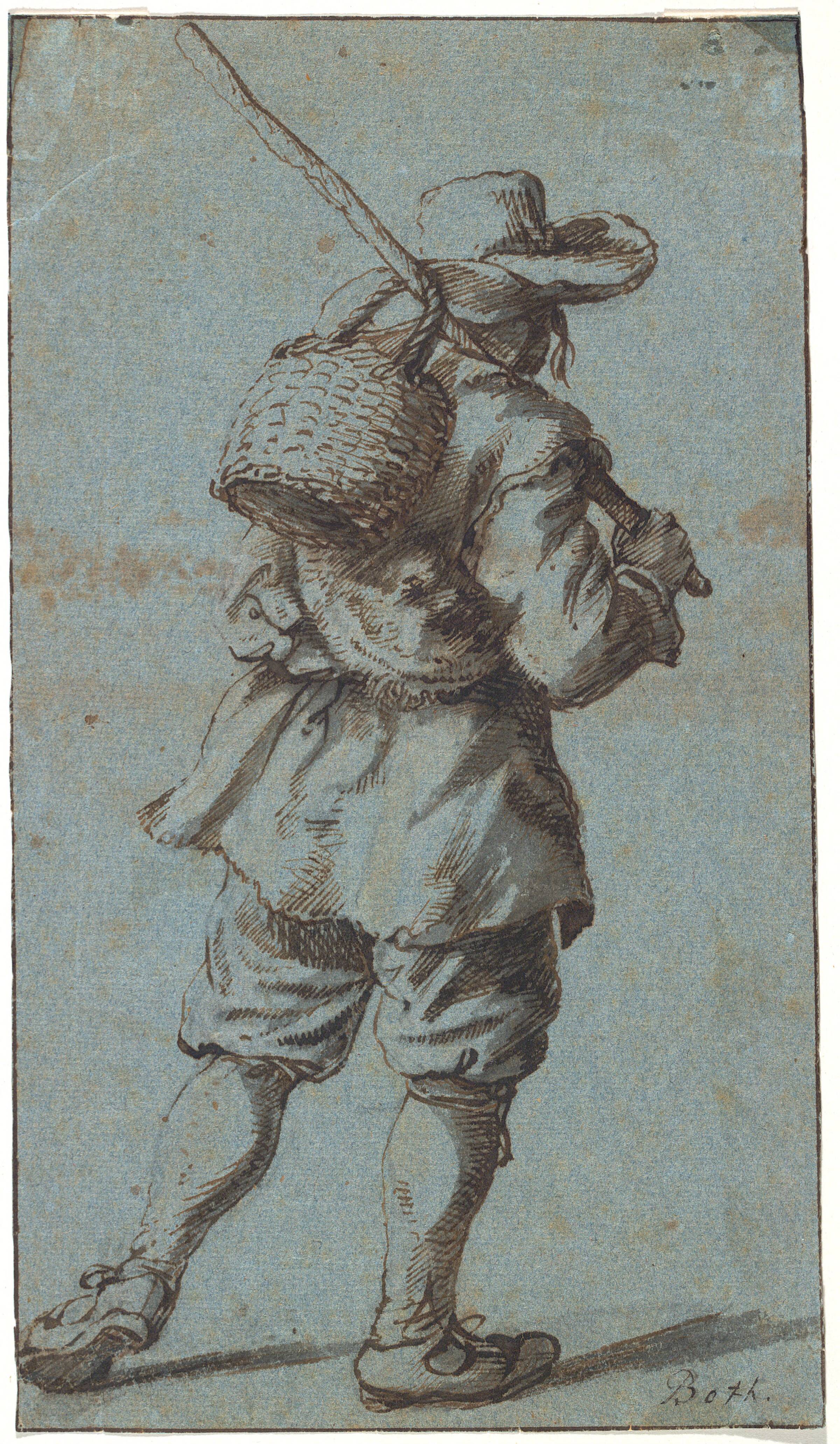 Gående bonde set fra ryggen, Andries Both, 1627-1648