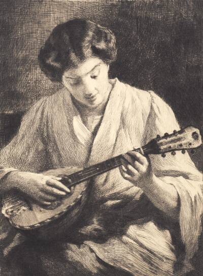 Mandolinspillende dame