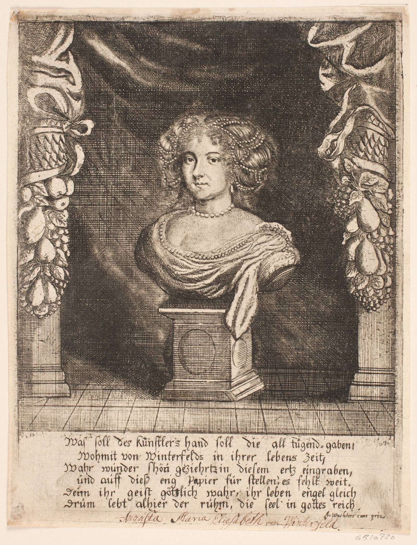 Augusta Winterfeldt, Willem van der Laegh, 1674-1675