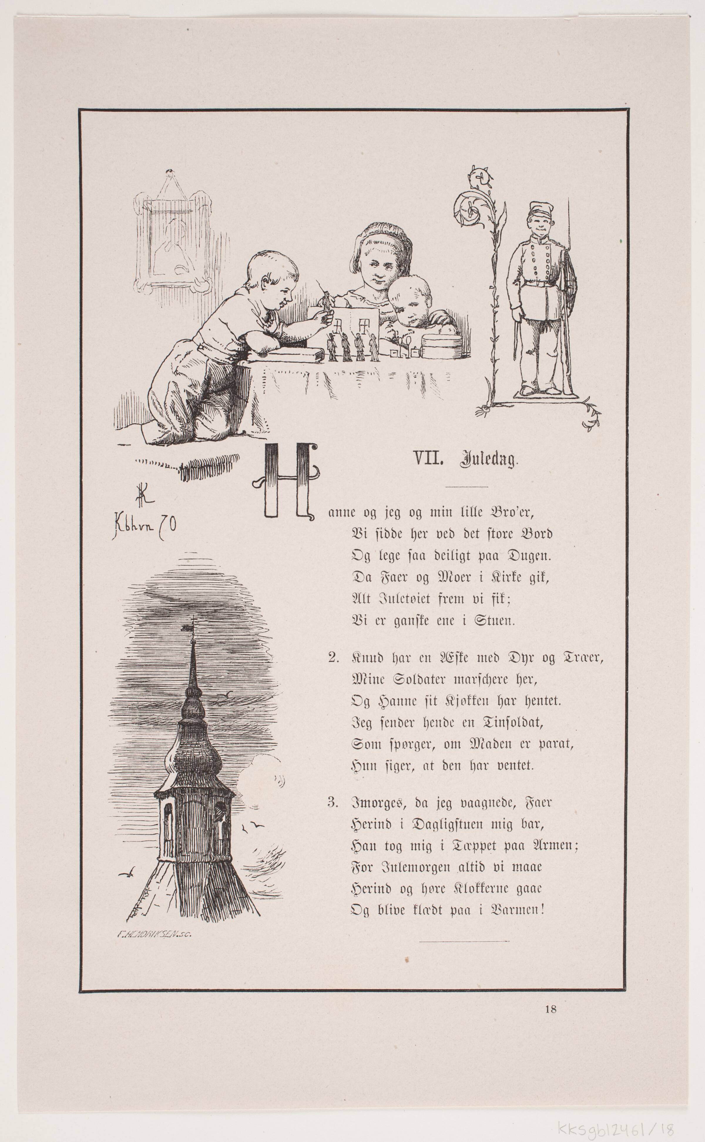 Illustration til Johan Krohn, "Peters jul", F. Hendriksen, 1870